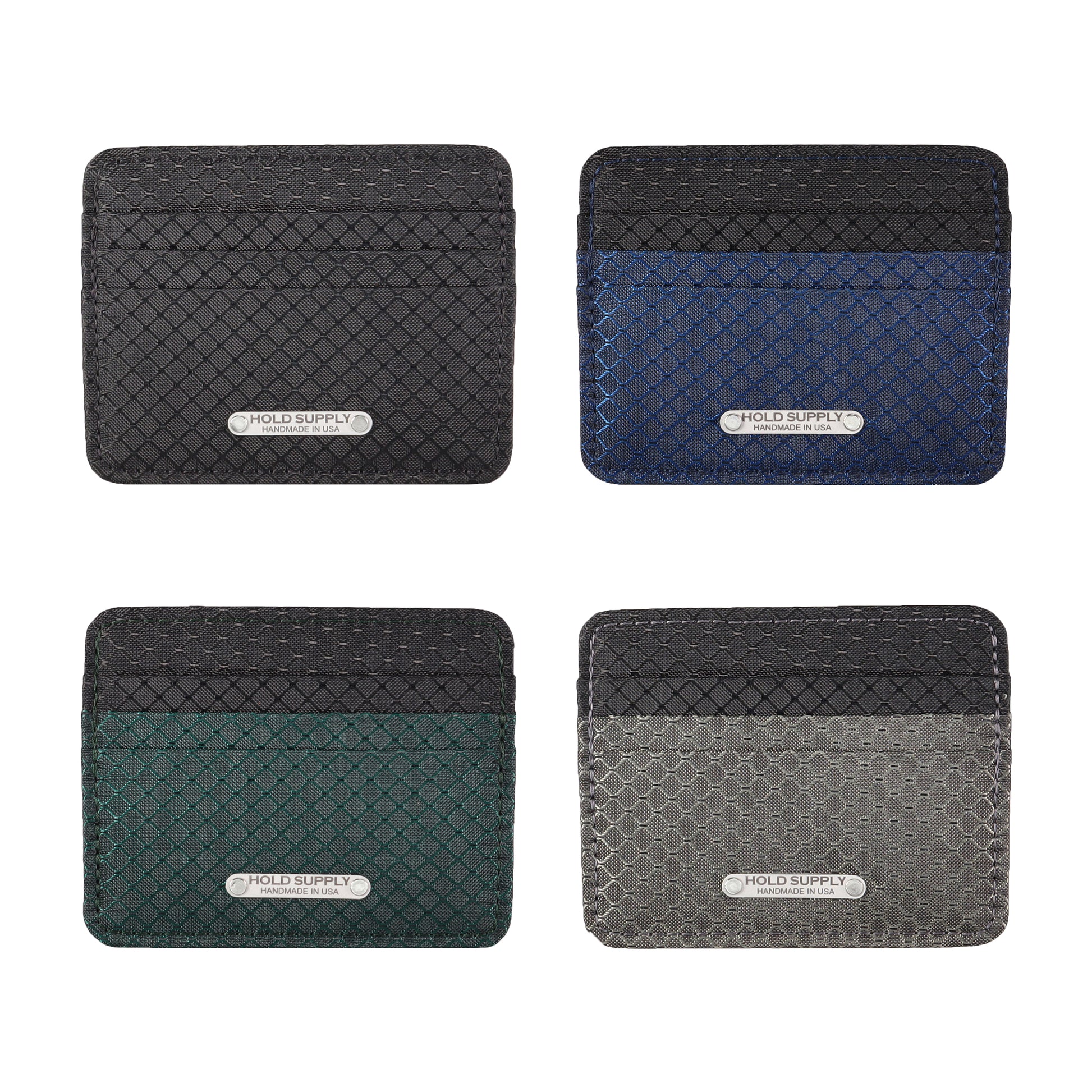 Gray and Black Ripstop Card Holder Wallet