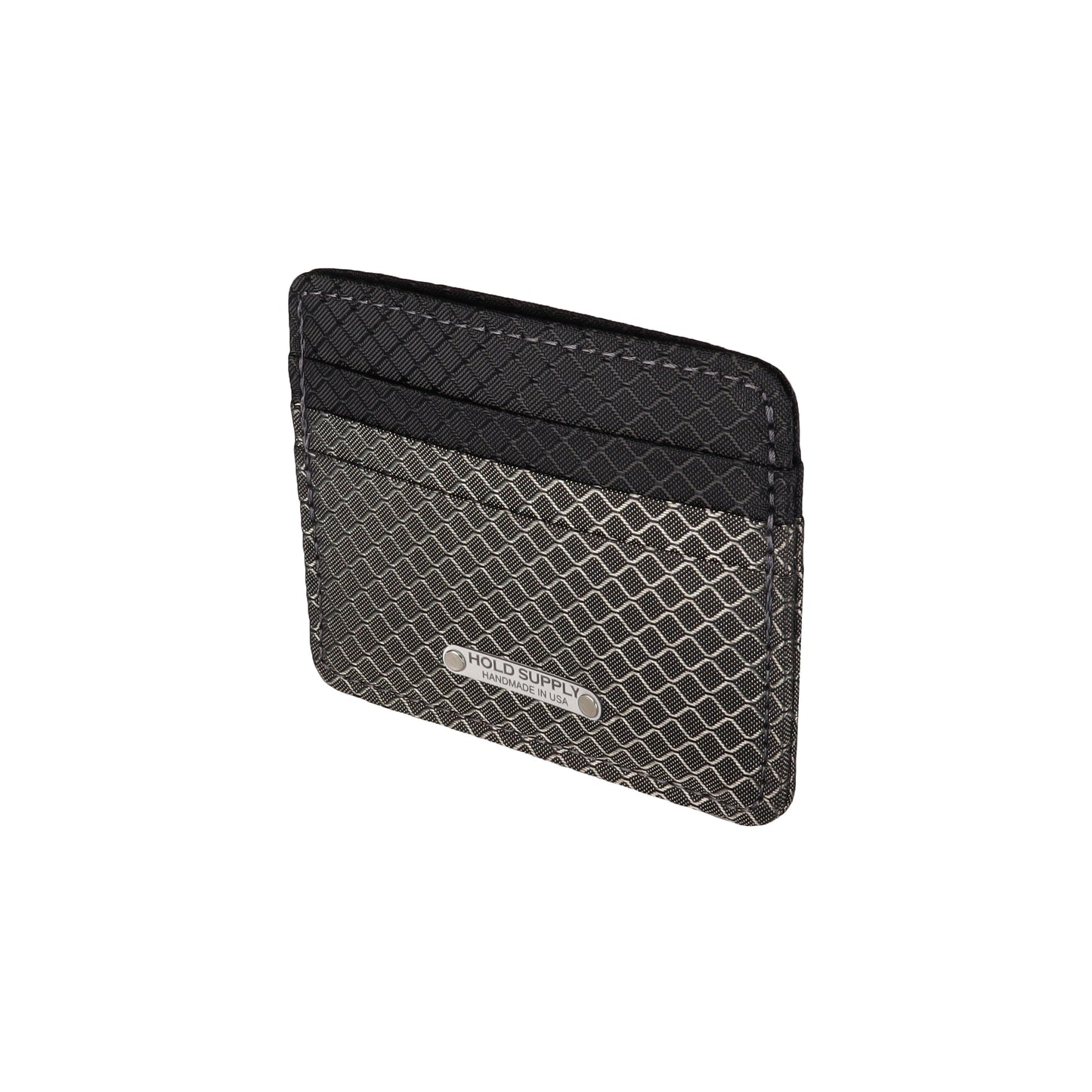 Gray and Black Ripstop Card Holder Wallet