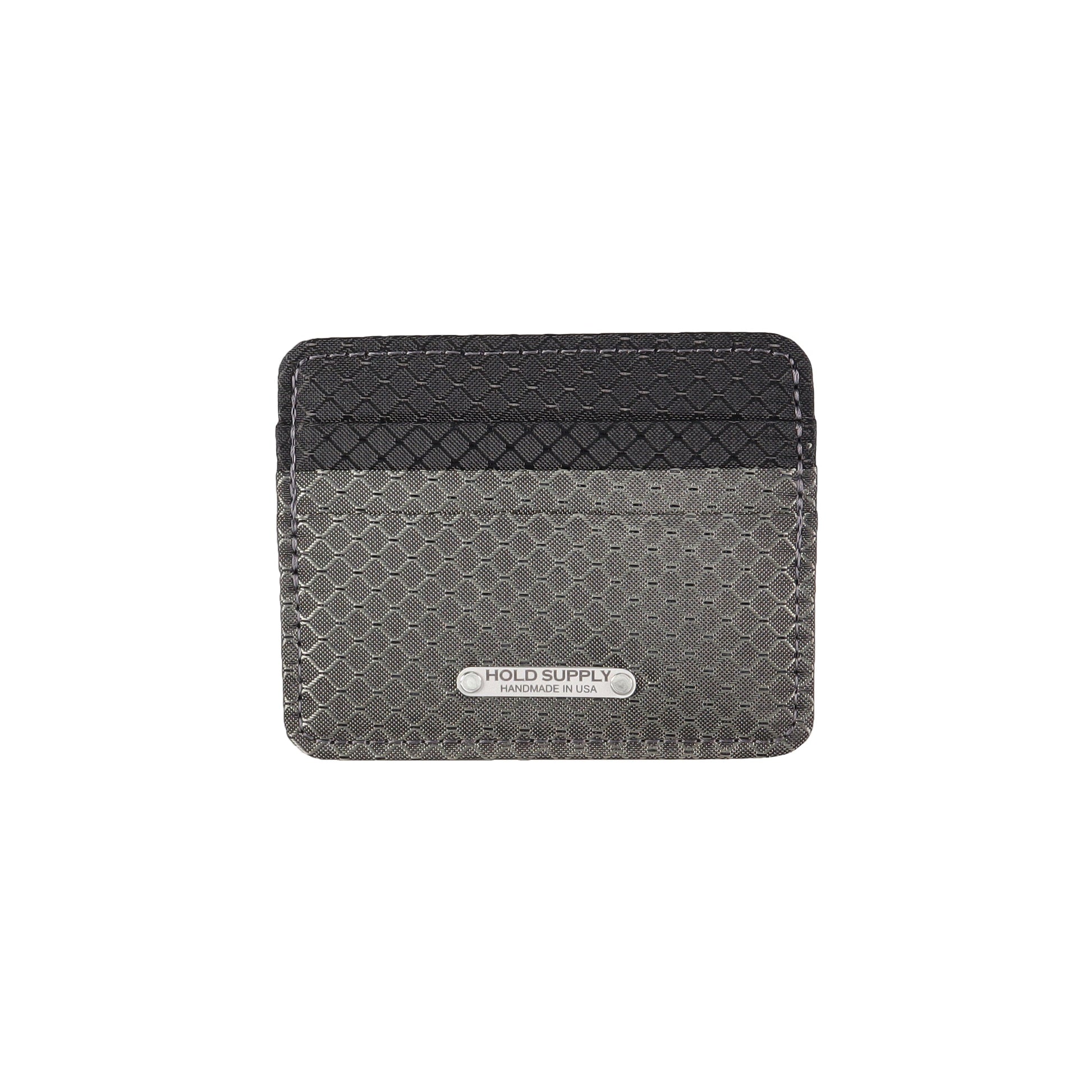 Gray and Black Ripstop Card Holder Wallet