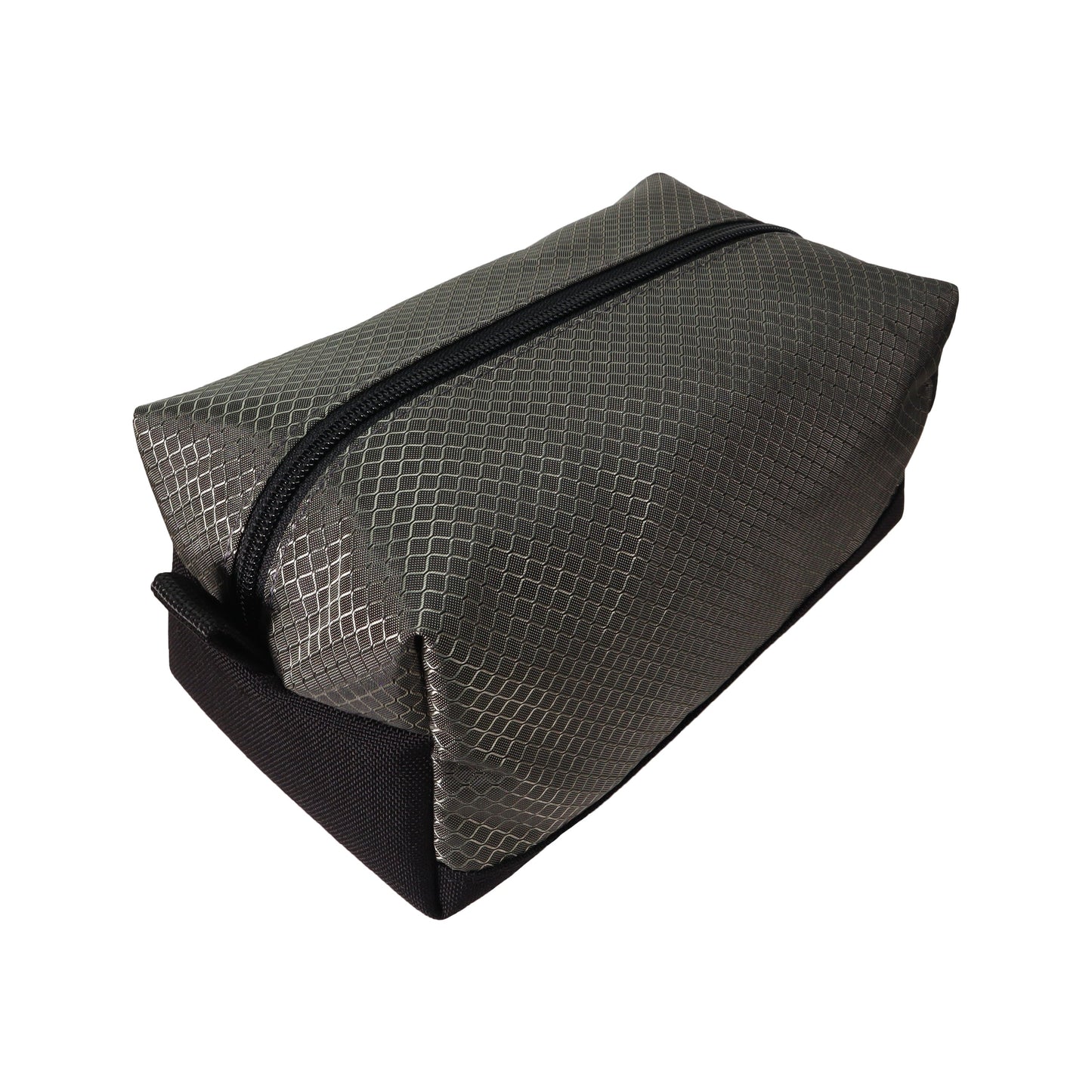 Gray and Black Ripstop and Canvas Toiletry Bag