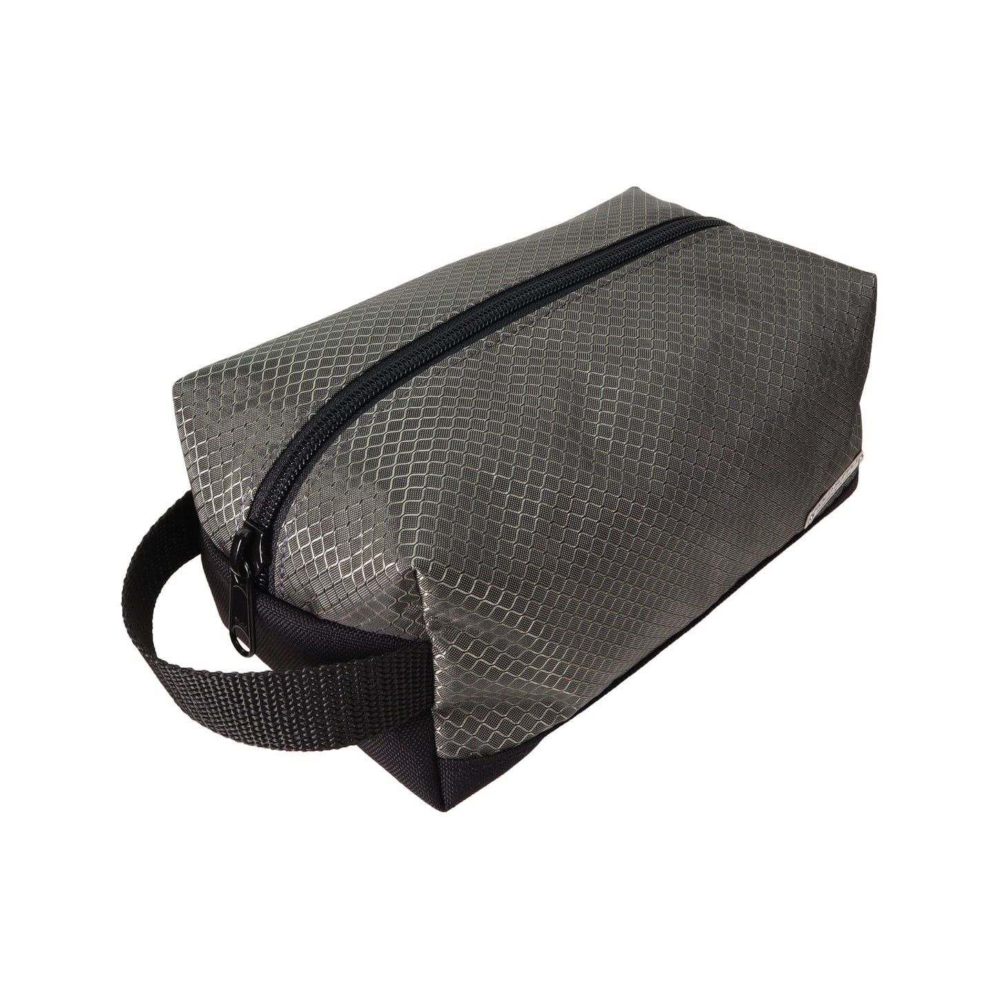 Gray and Black Ripstop and Canvas Toiletry Bag