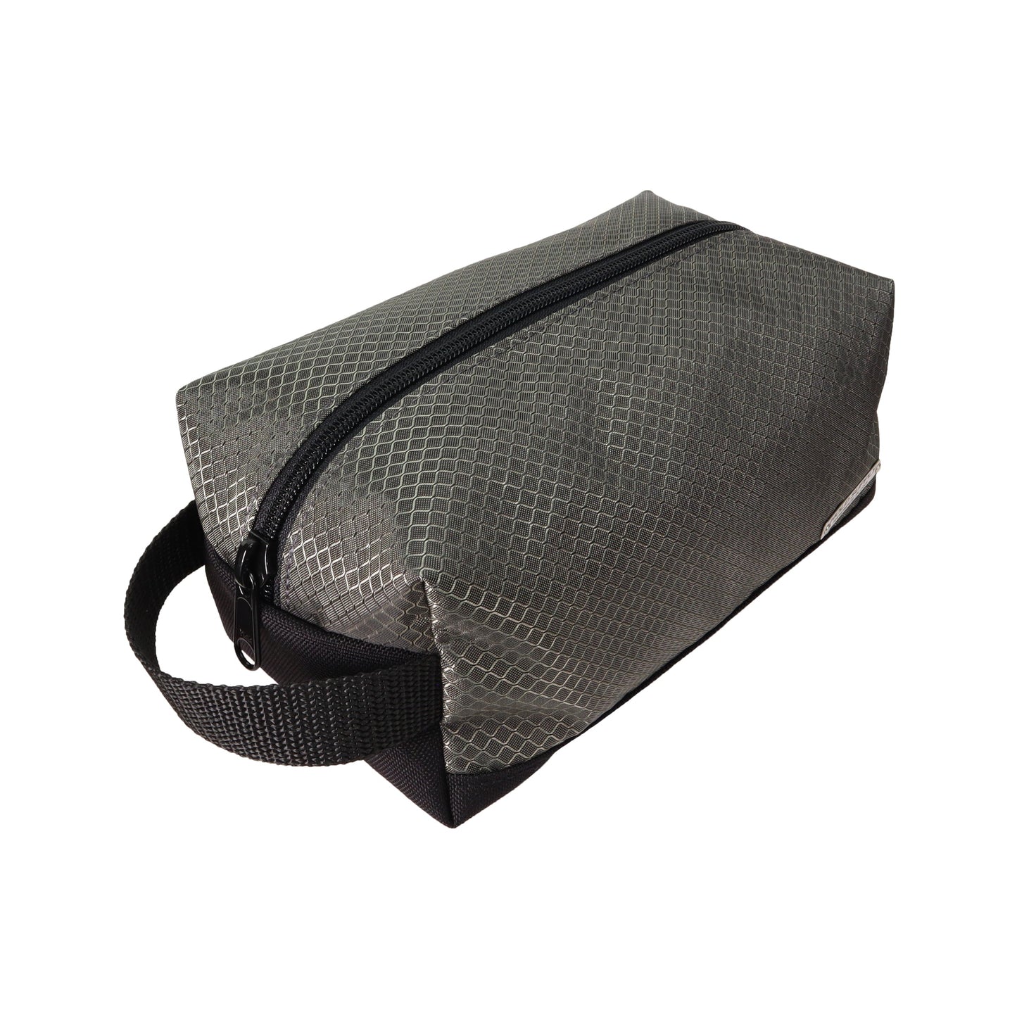Gray and Black Ripstop and Canvas Toiletry Bag
