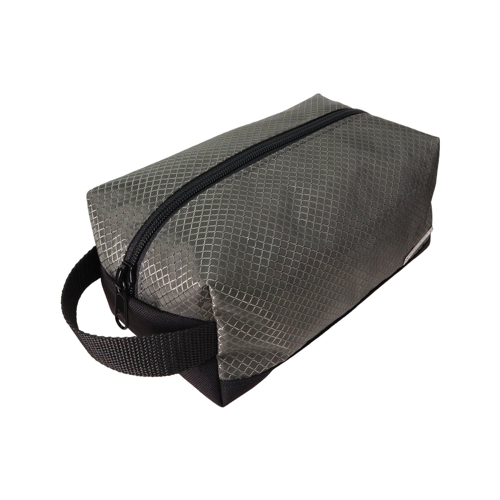 Gray and Black Ripstop and Canvas Toiletry Bag
