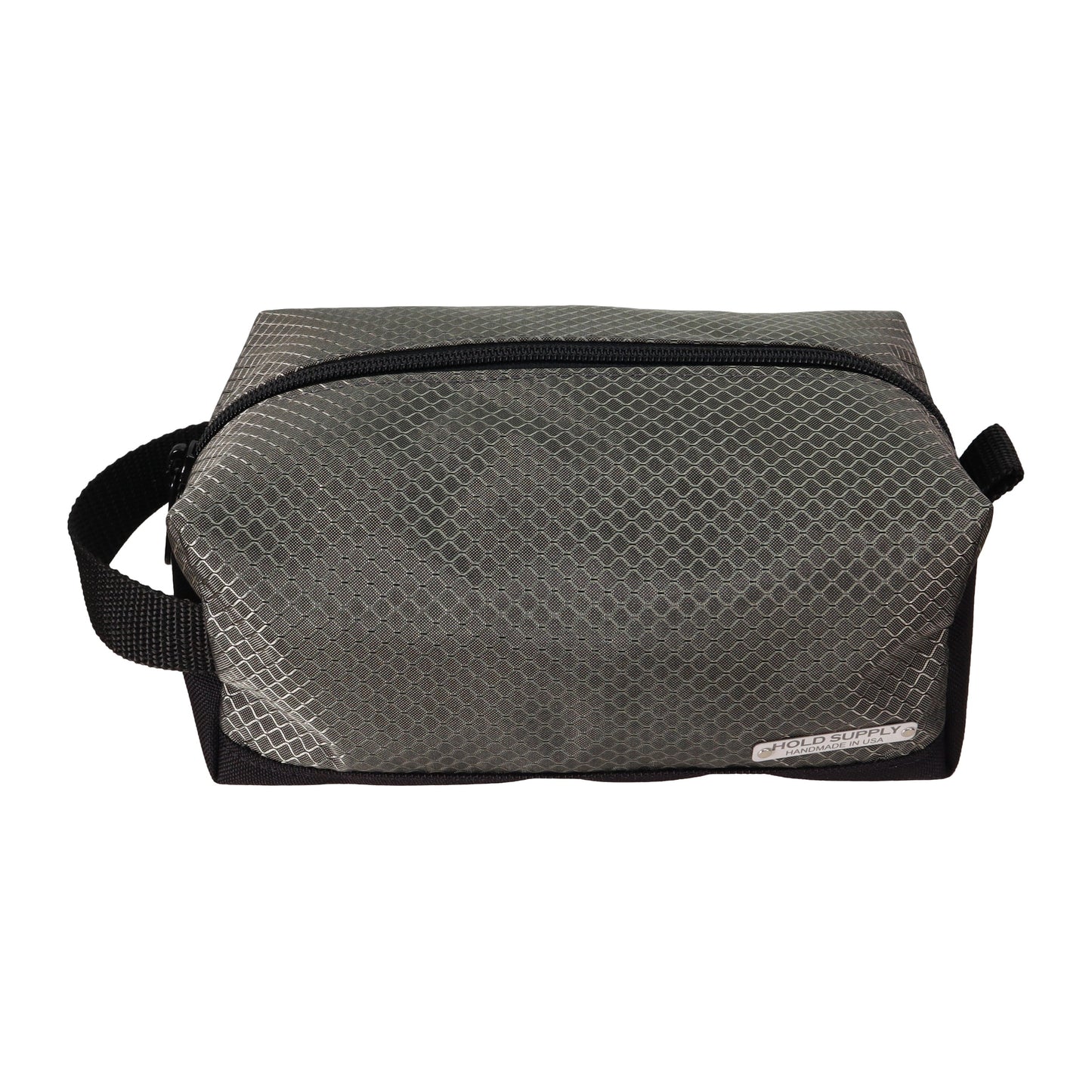 Gray and Black Ripstop and Canvas Toiletry Bag