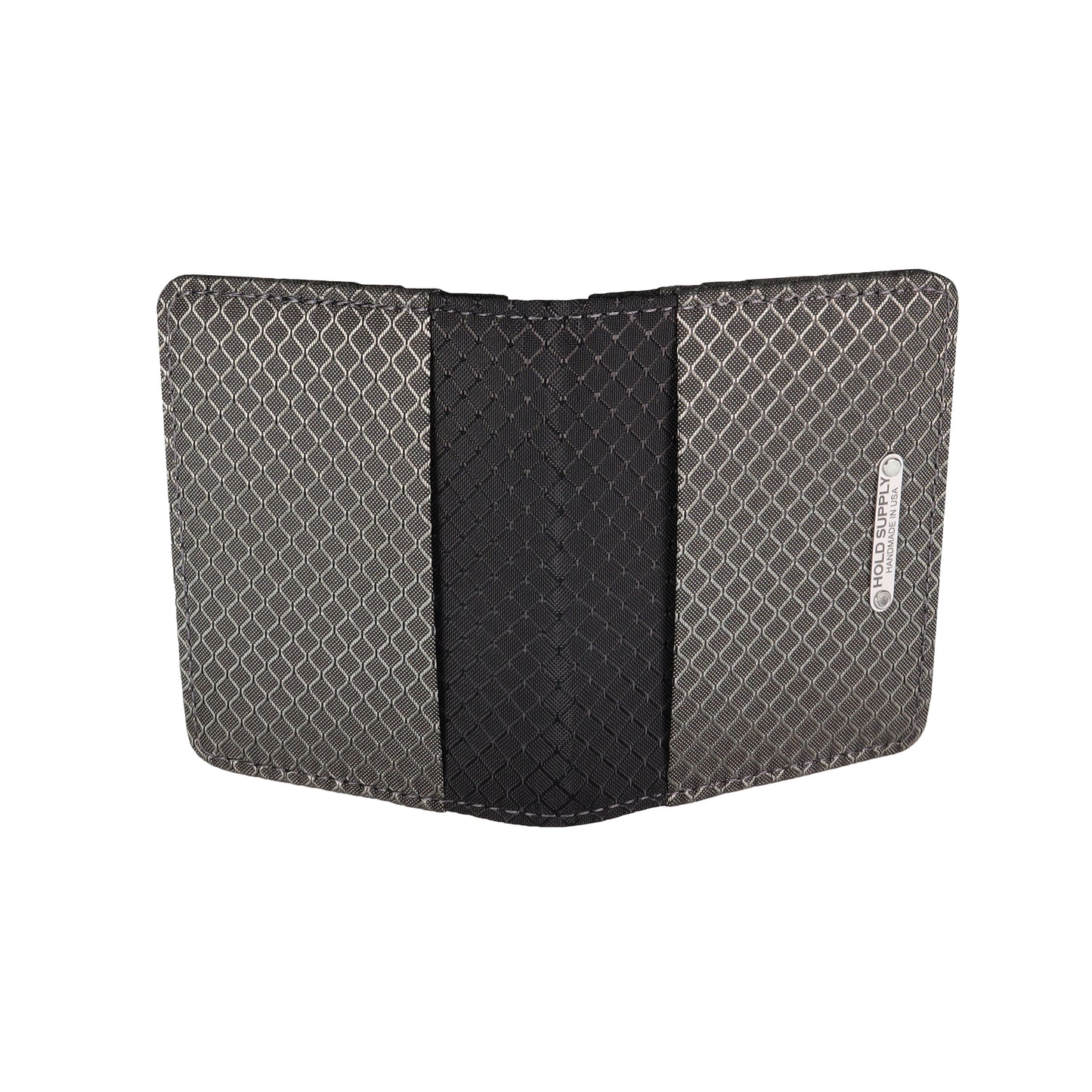 Gray and Black Ripstop Vertical Bifold Wallet