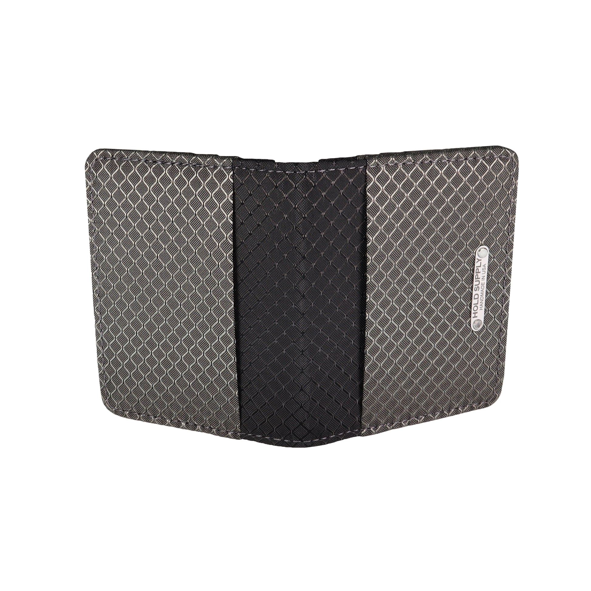 Gray and Black Ripstop Vertical Bifold Wallet