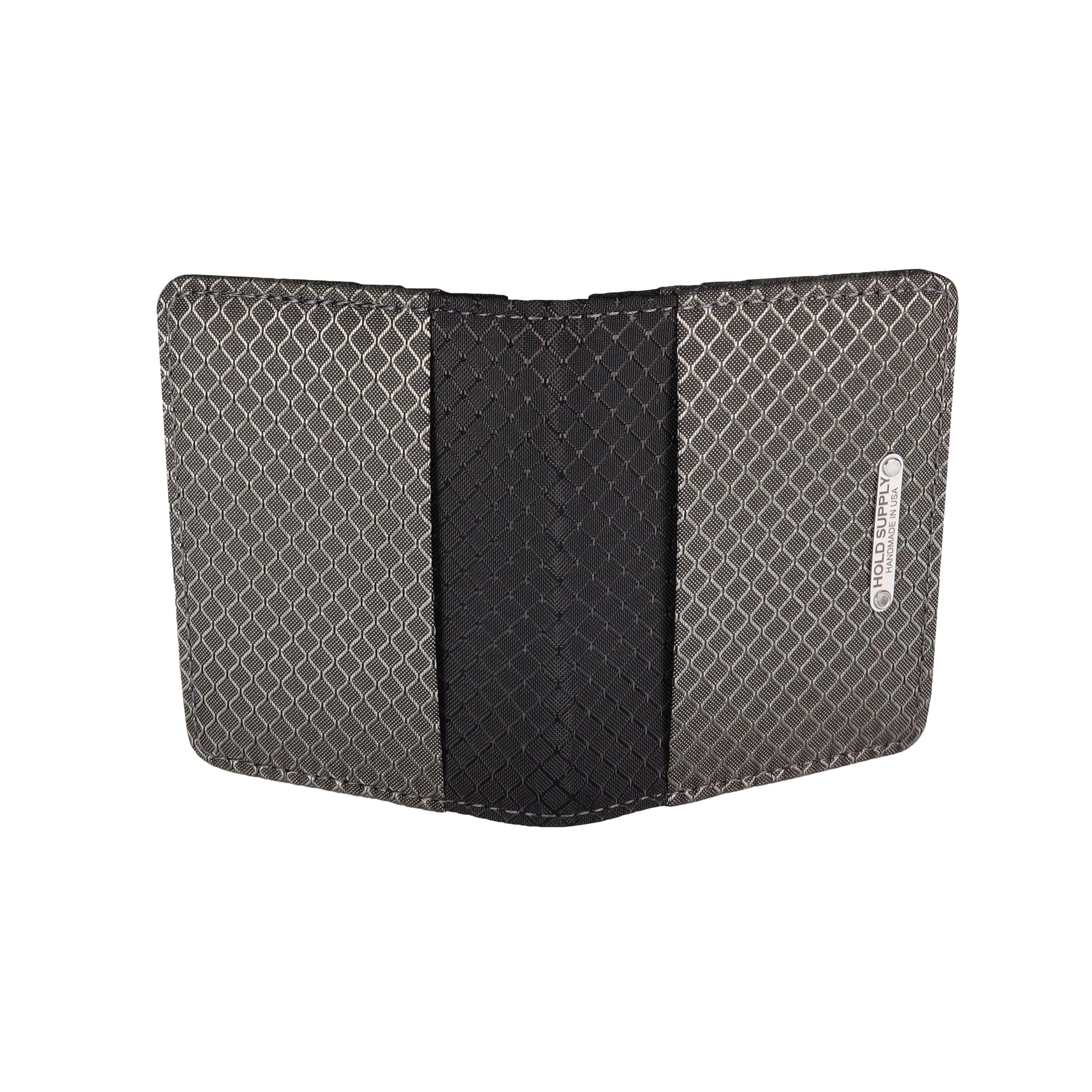 Gray and Black Ripstop Vertical Bifold Wallet