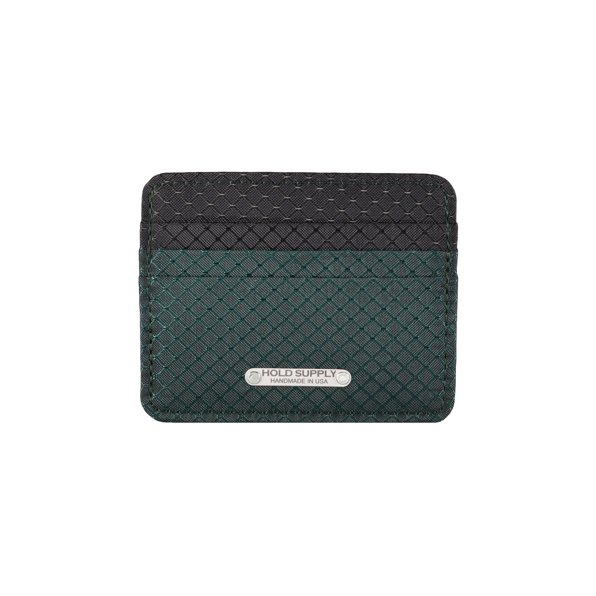Green and Black Ripstop Card Holder Wallet