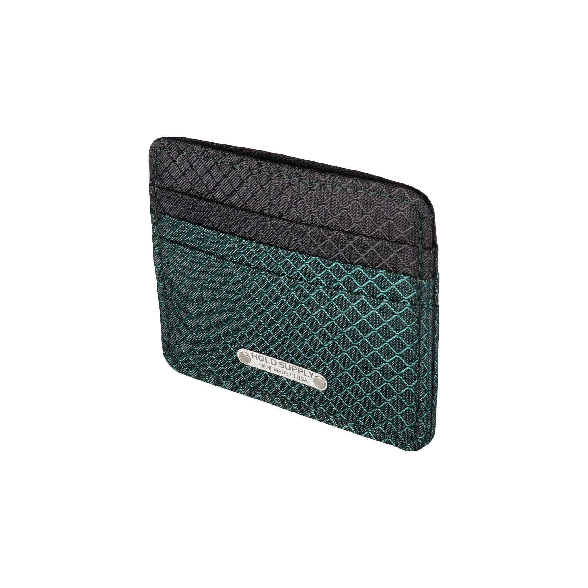 Green and Black Ripstop Card Holder Wallet
