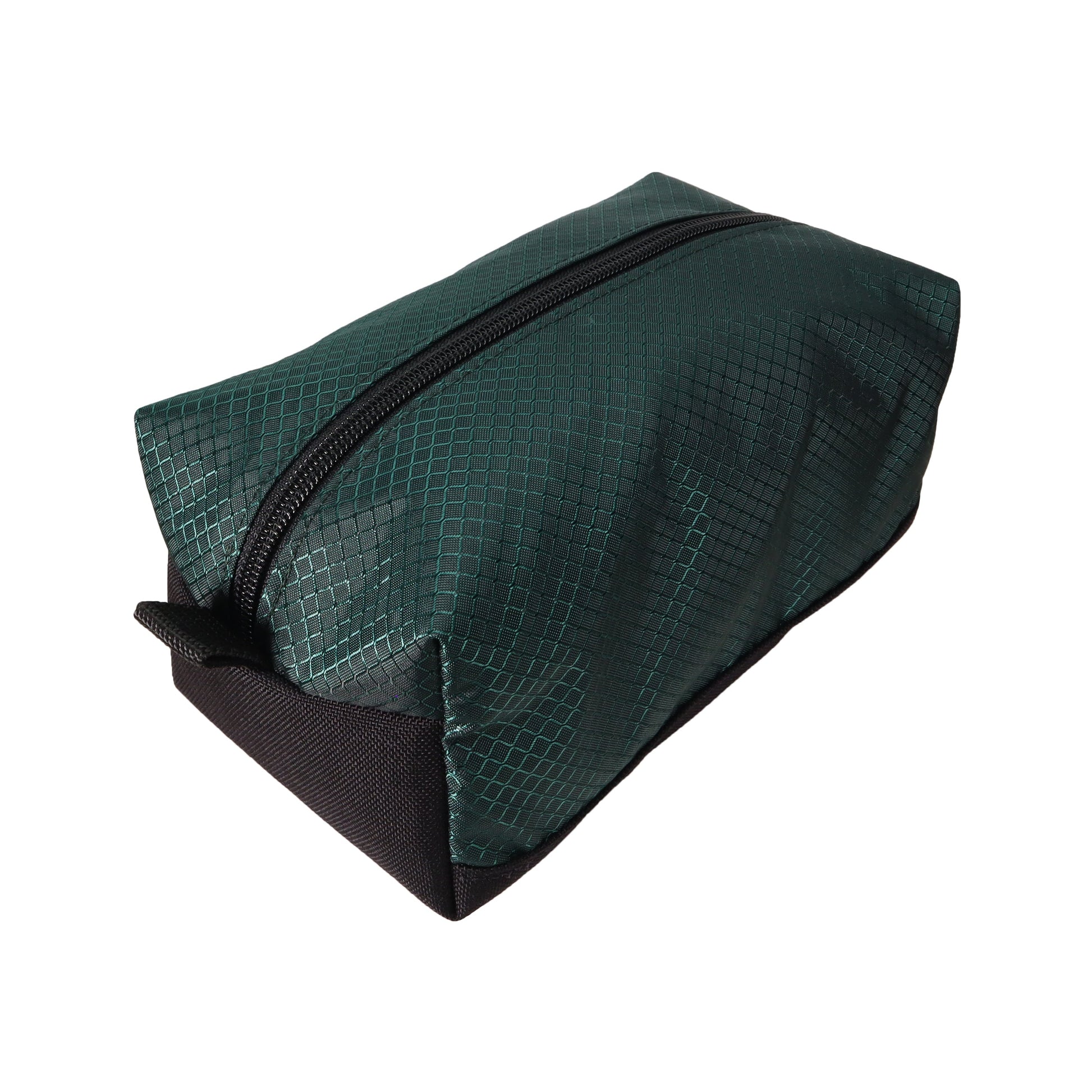 Green and Black Ripstop and Canvas Toiletry Bag