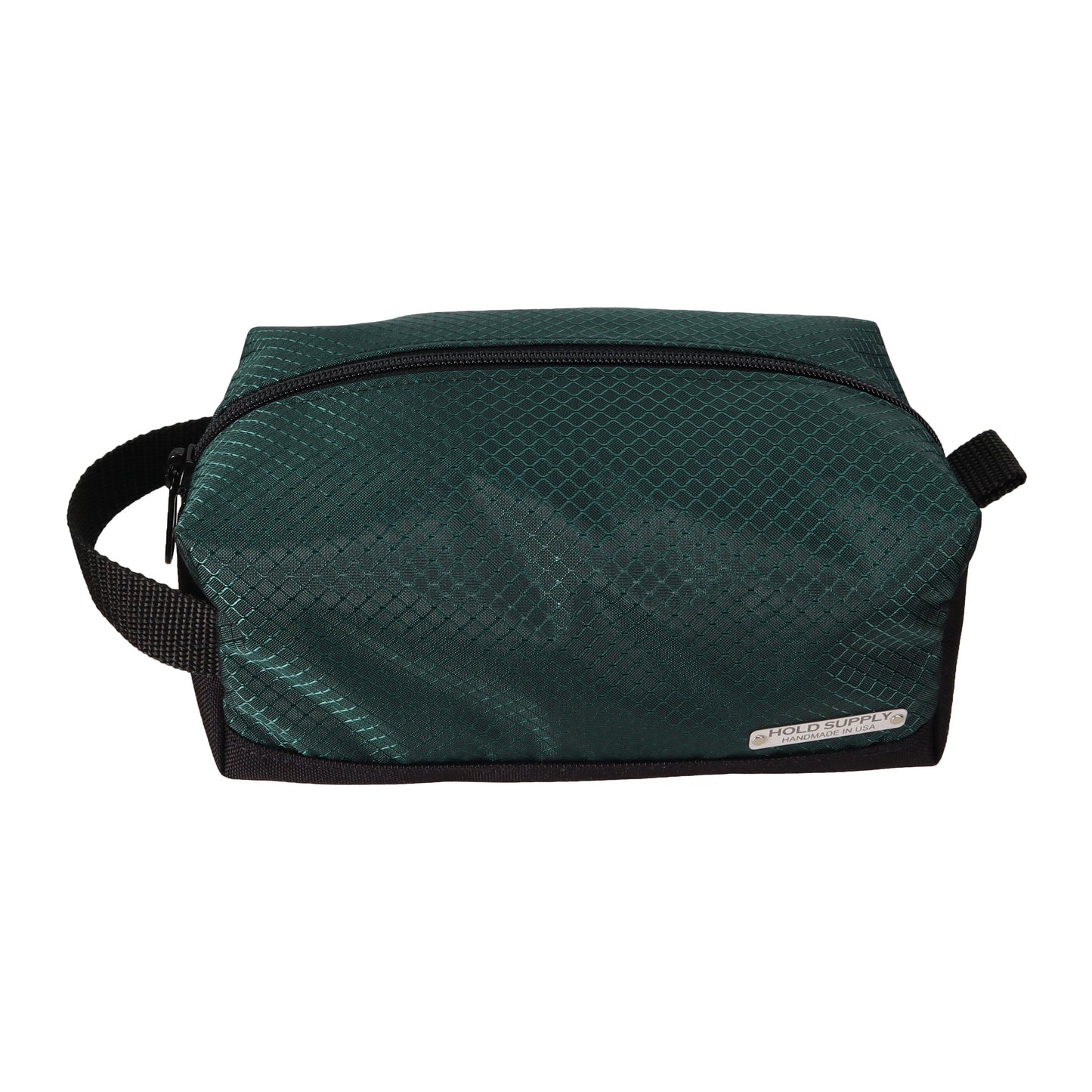 Green and Black Ripstop and Canvas Toiletry Bag
