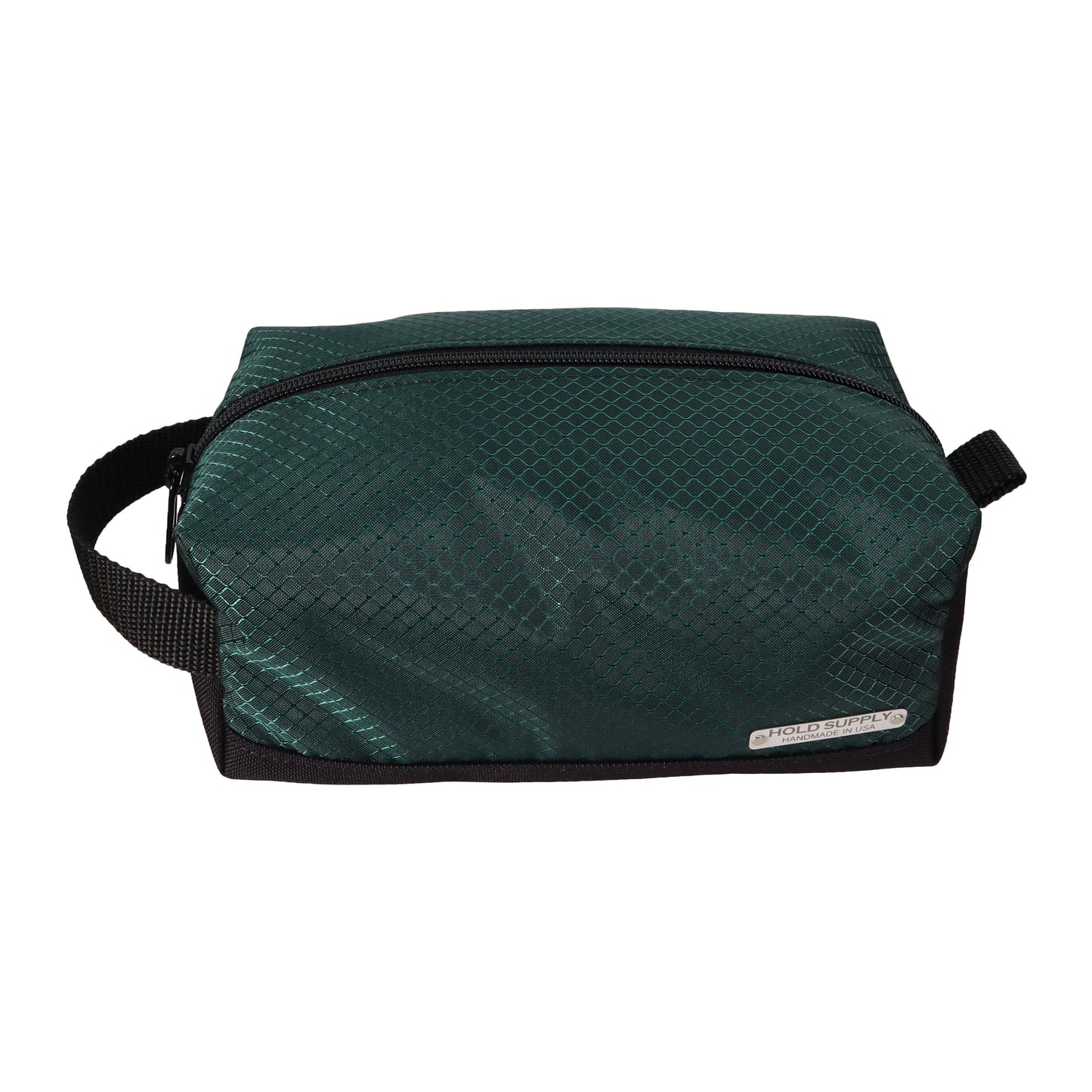 Green and Black Ripstop and Canvas Toiletry Bag