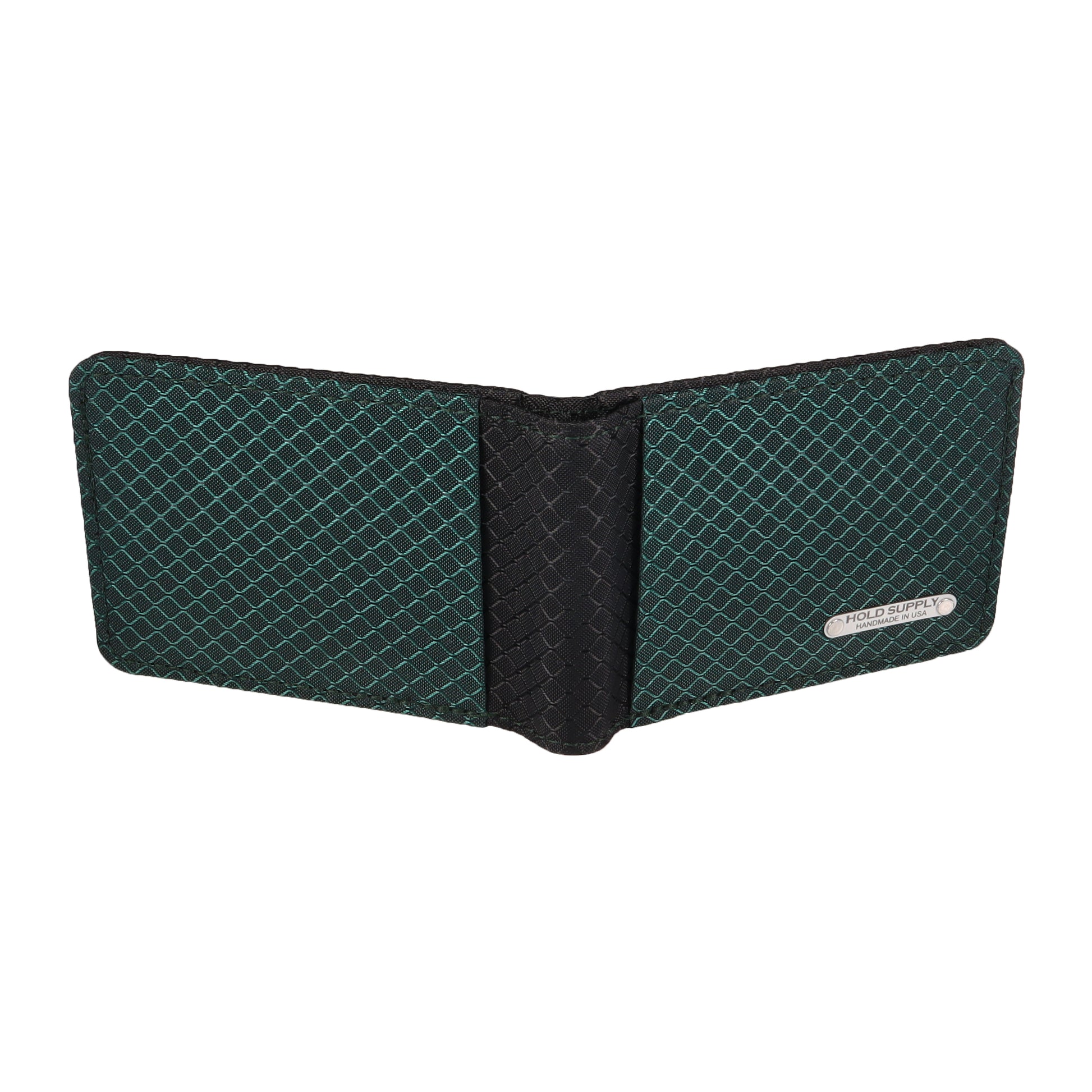 Green and Black Ripstop Fabric Wallet