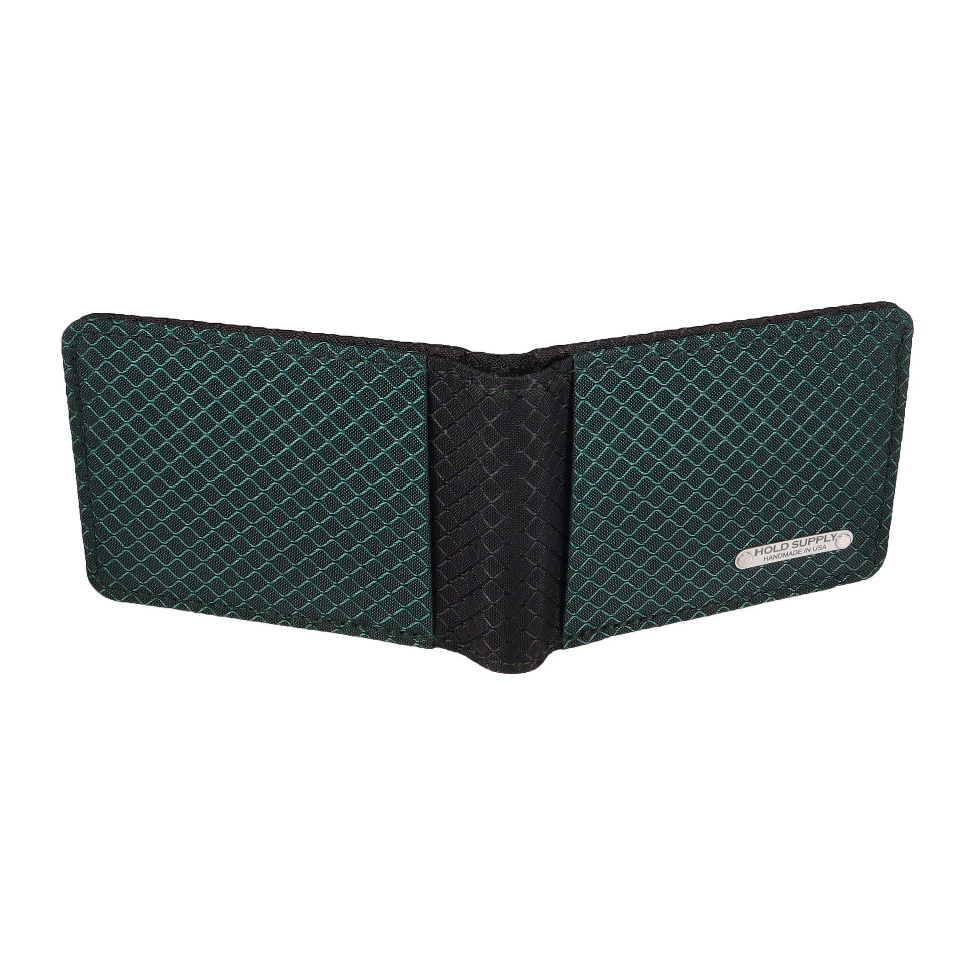 Green and Black Ripstop Fabric Wallet