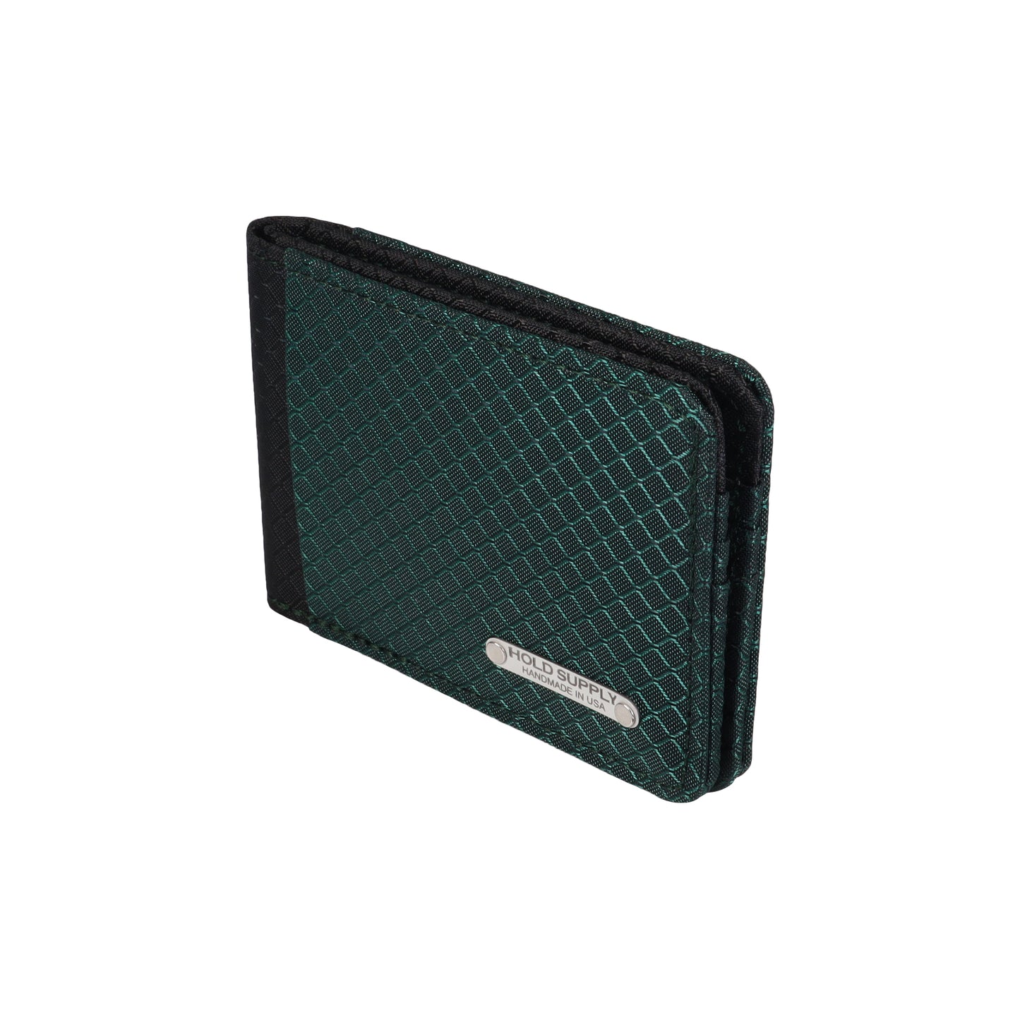 Green and Black Ripstop Fabric Wallet