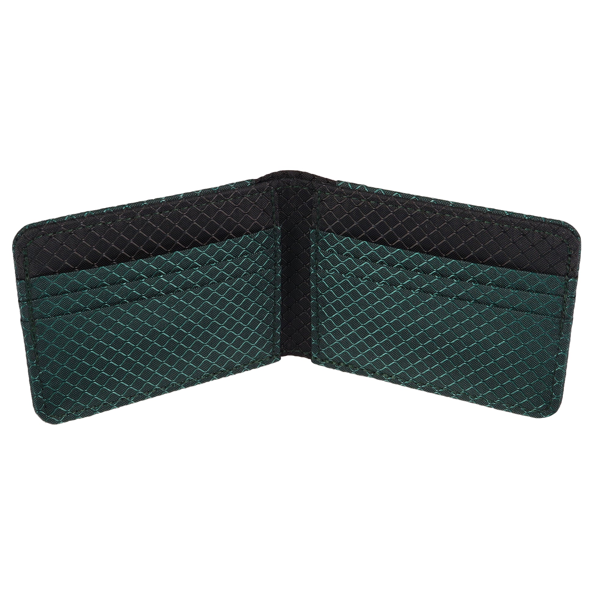 Green and Black Ripstop Fabric Wallet