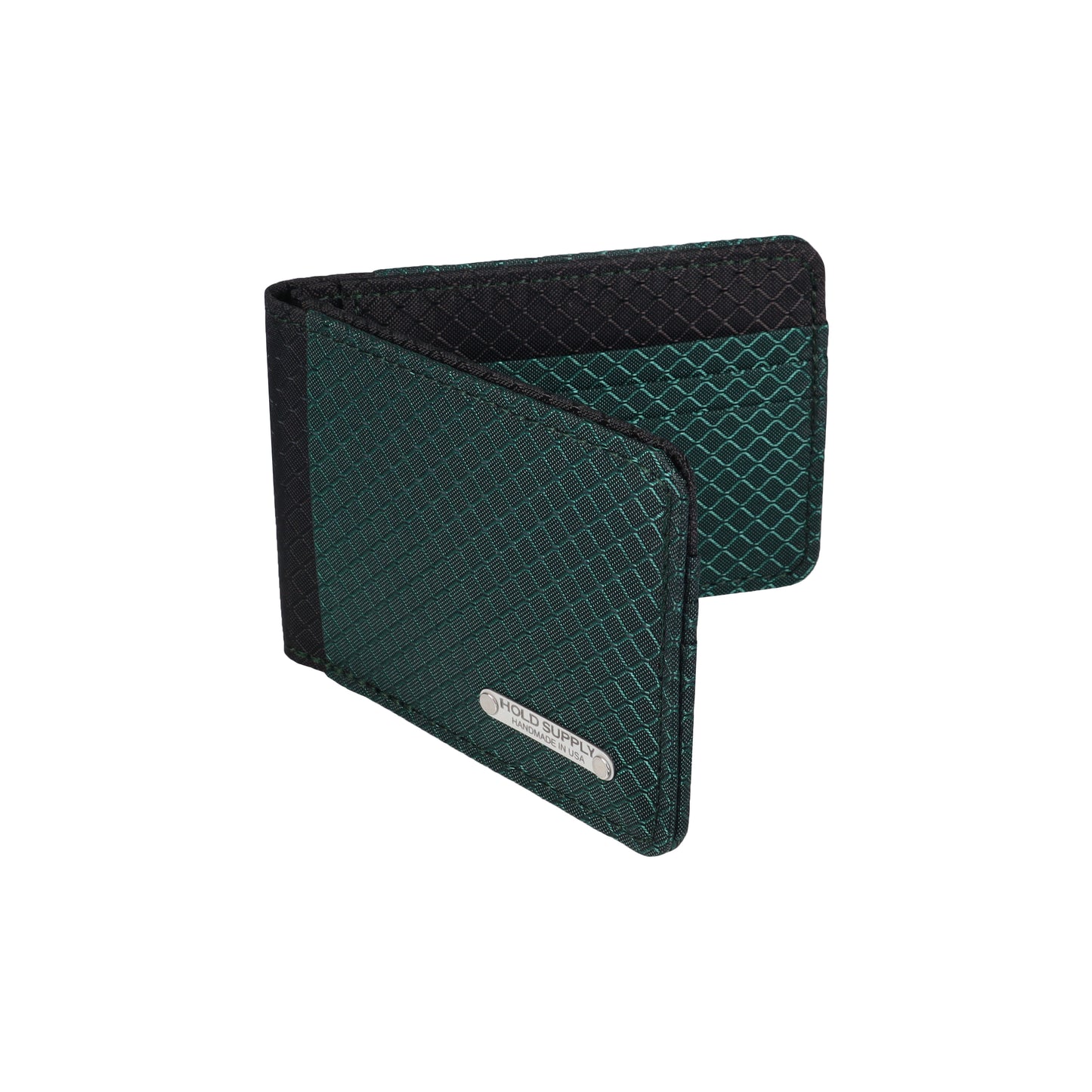 Green and Black Ripstop Fabric Wallet