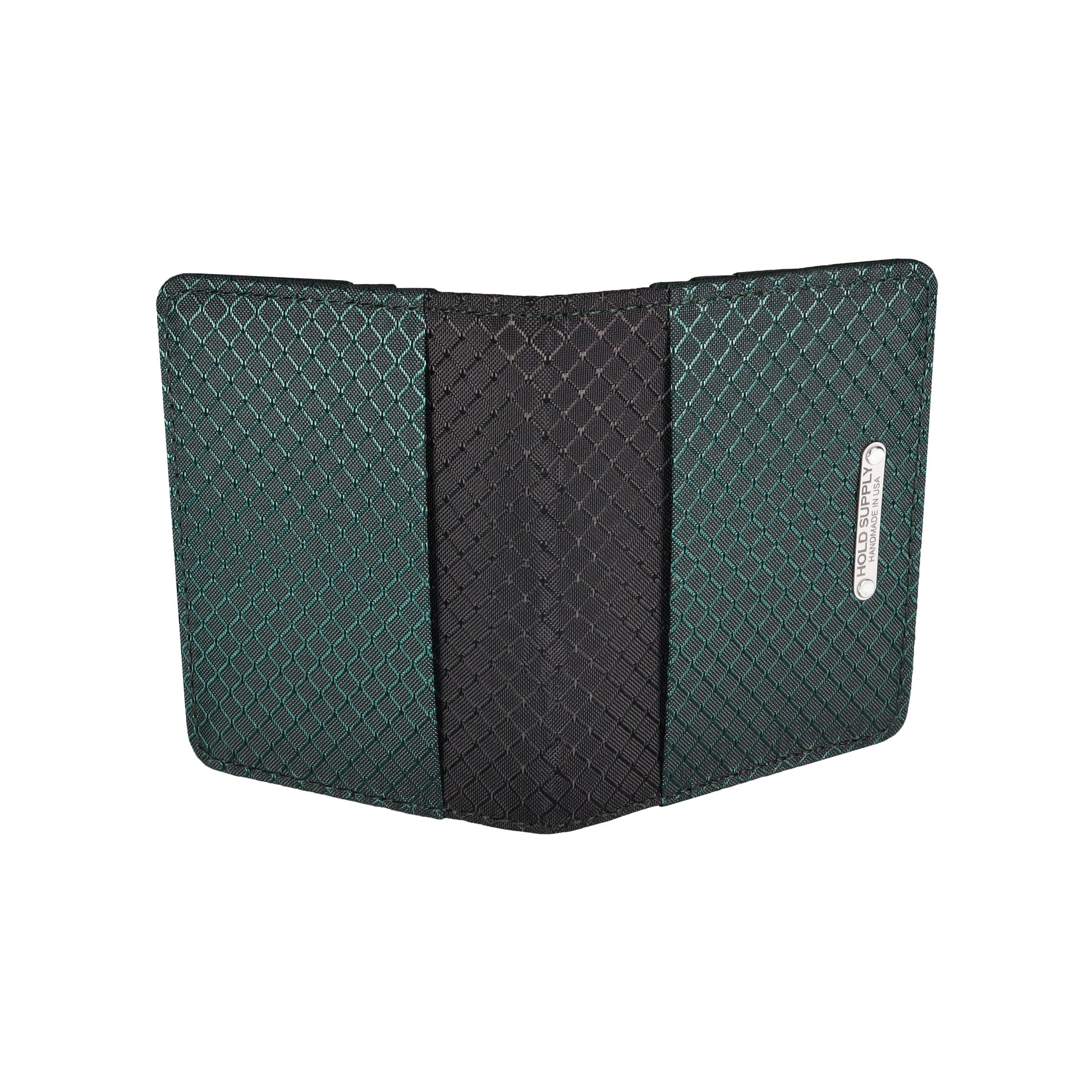 Green and Black Ripstop Vertical Bifold Wallet