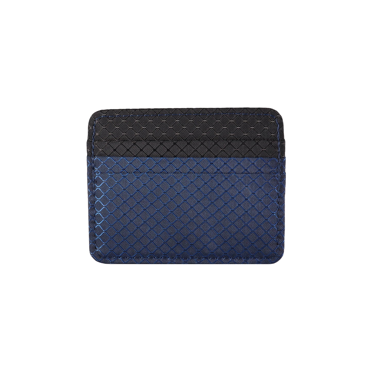 Navy Blue and Black Ripstop Card Holder Wallet