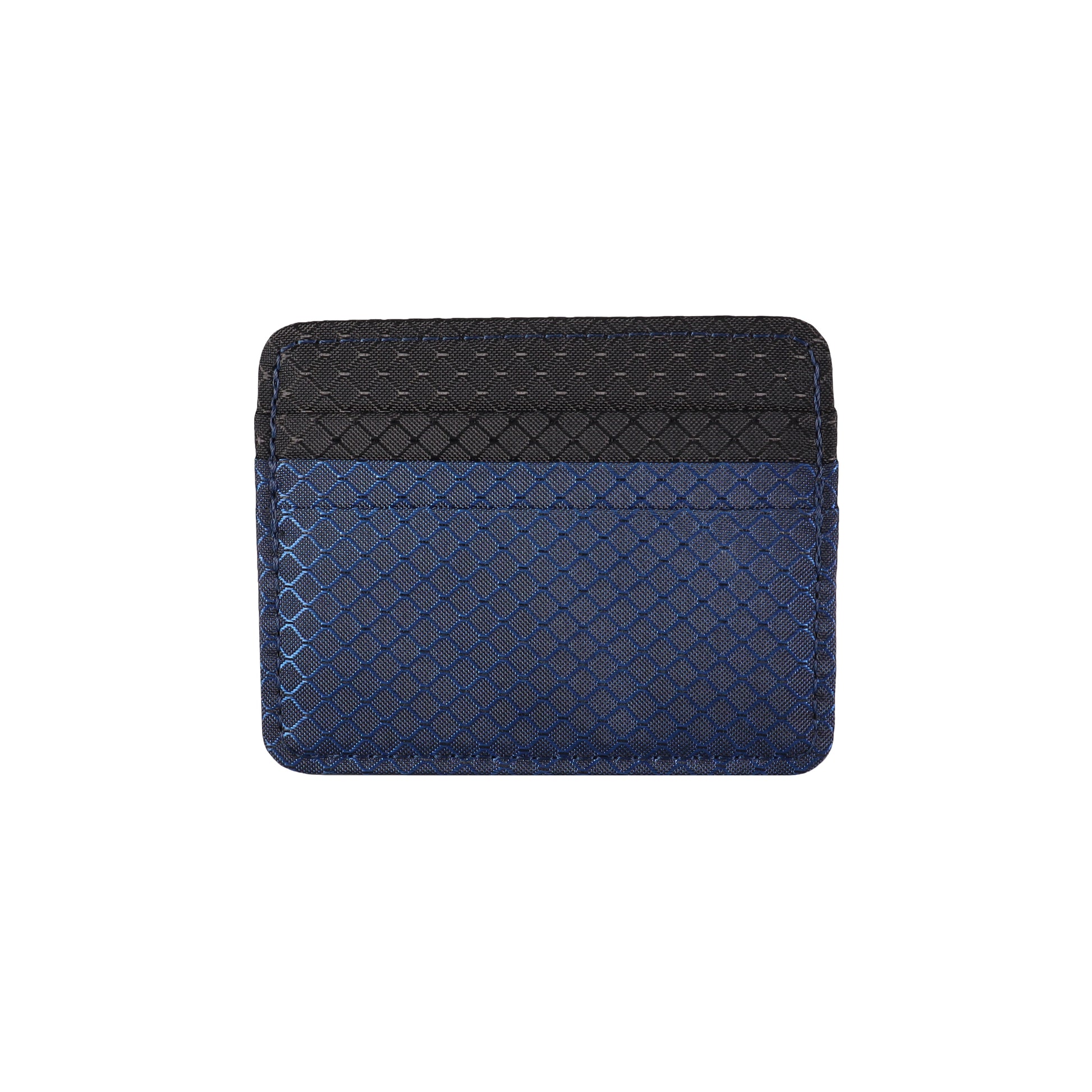 Navy Blue and Black Ripstop Card Holder Wallet