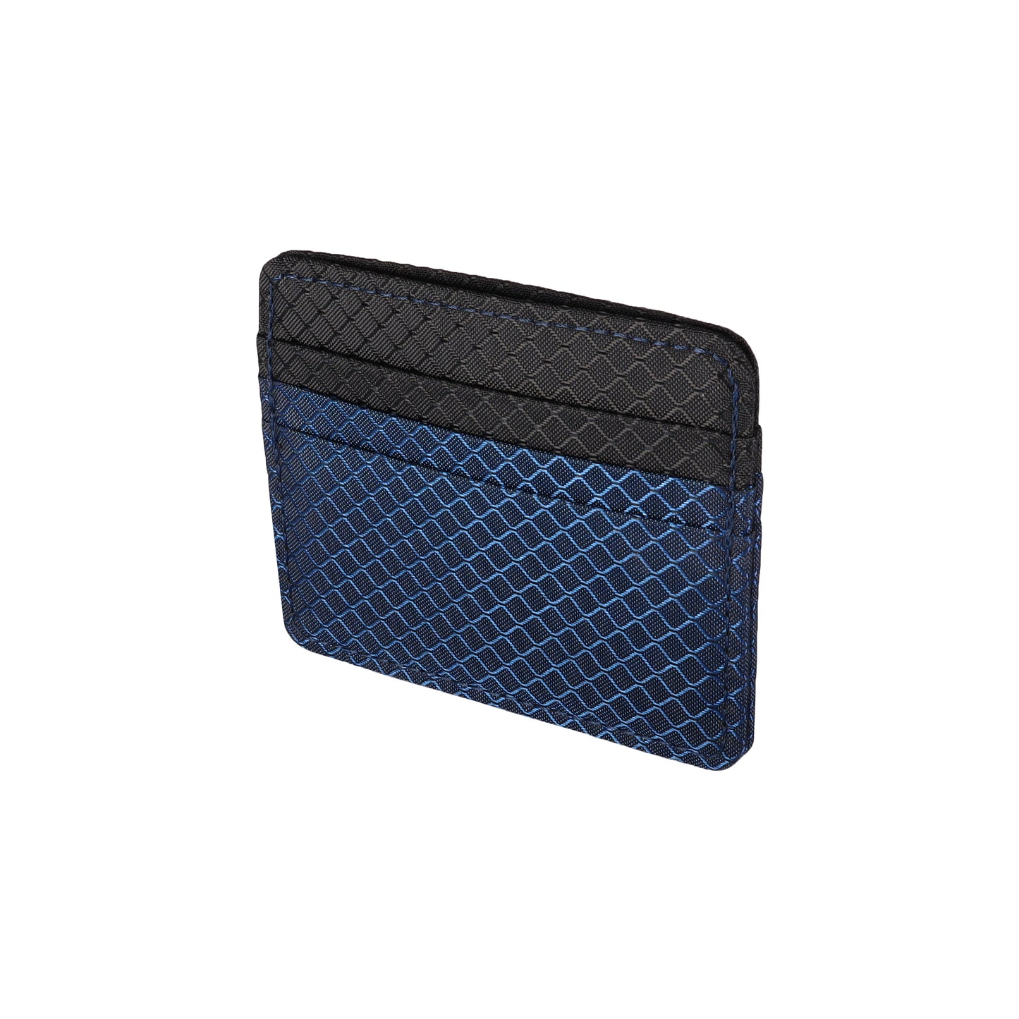 Navy Blue and Black Ripstop Card Holder Wallet