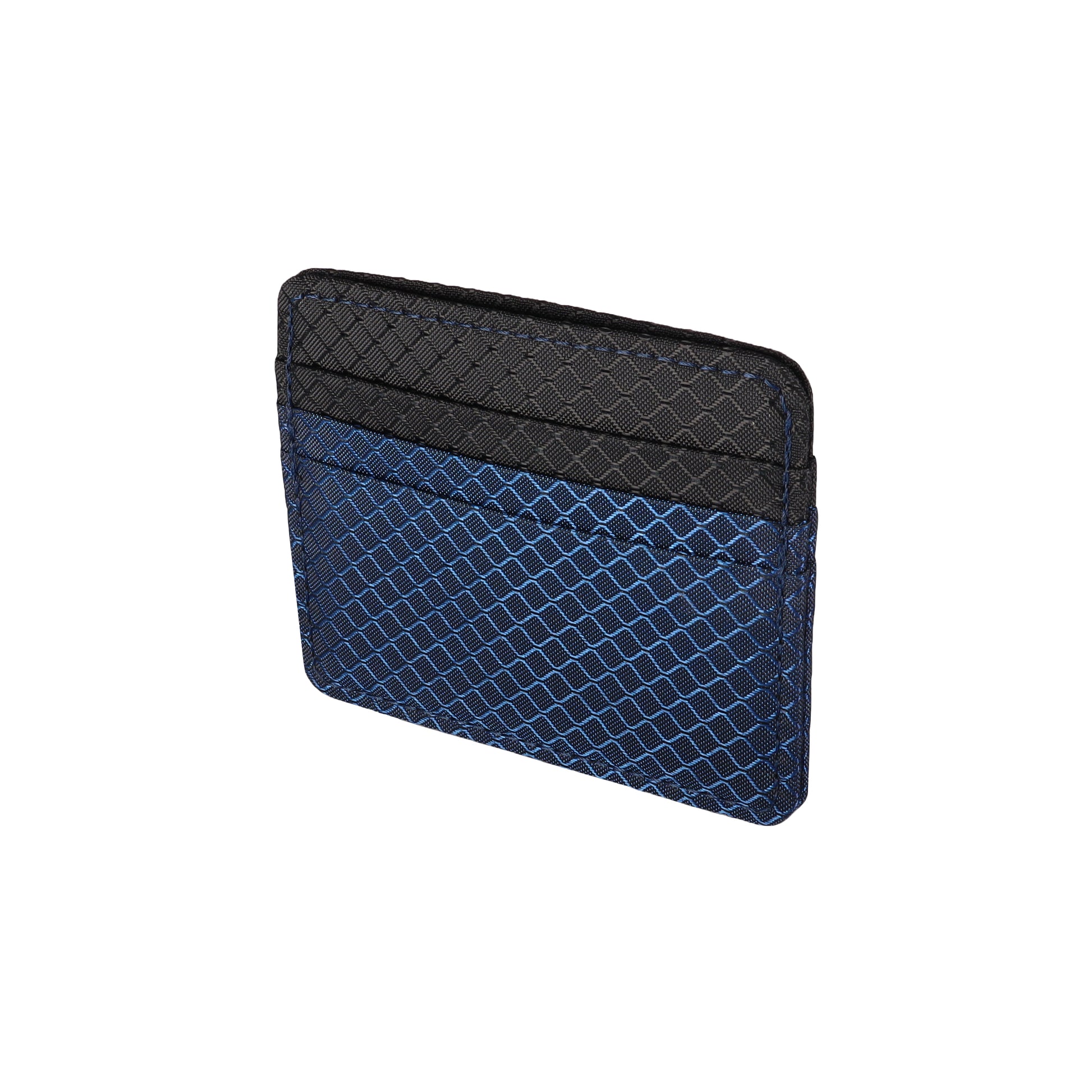 Navy Blue and Black Ripstop Card Holder Wallet