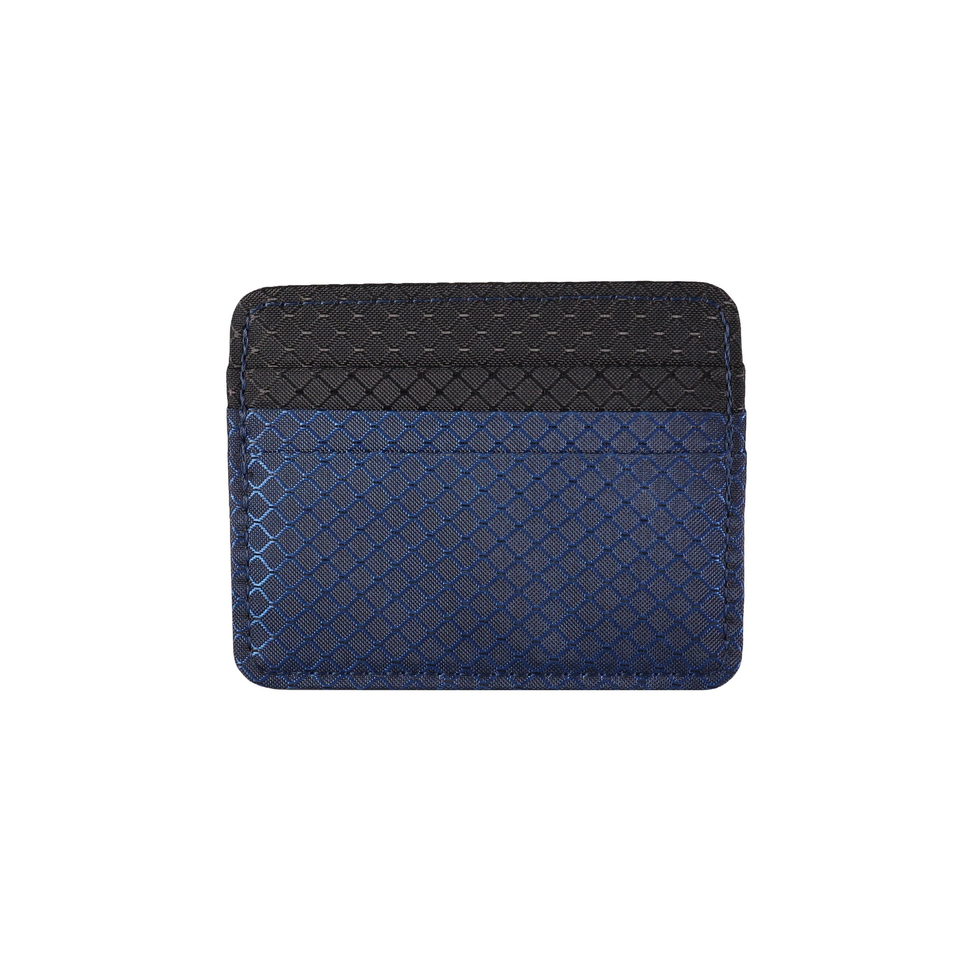 Navy Blue and Black Ripstop Card Holder Wallet