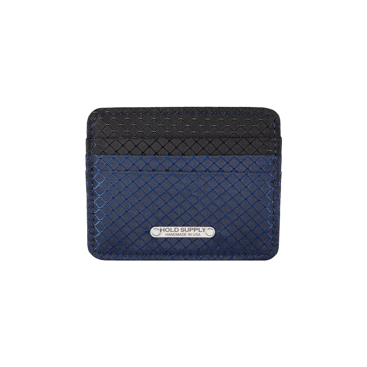 Navy Blue and Black Ripstop Card Holder Wallet