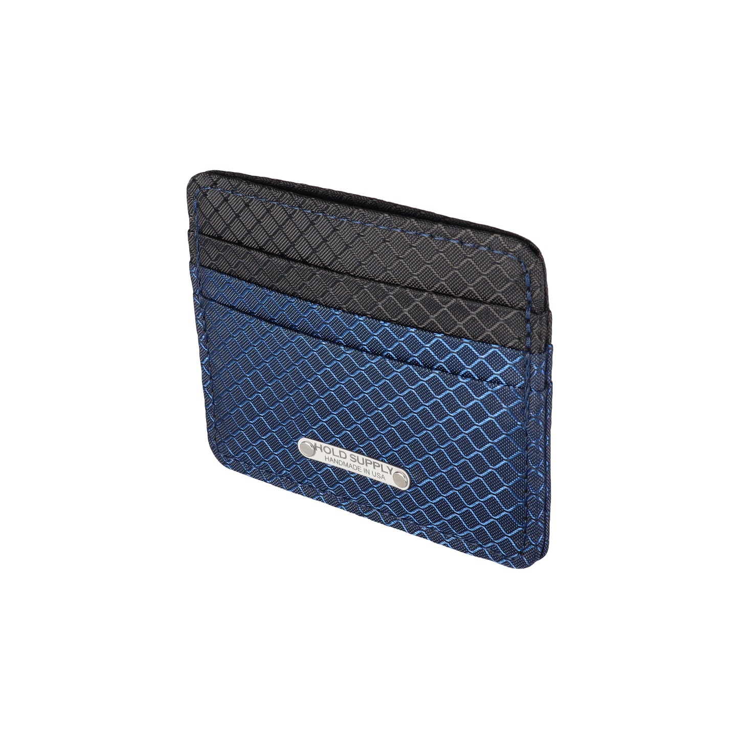 Navy Blue and Black Ripstop Card Holder Wallet