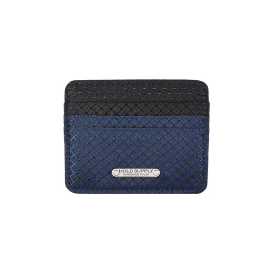 Navy Blue and Black Ripstop Card Holder Wallet
