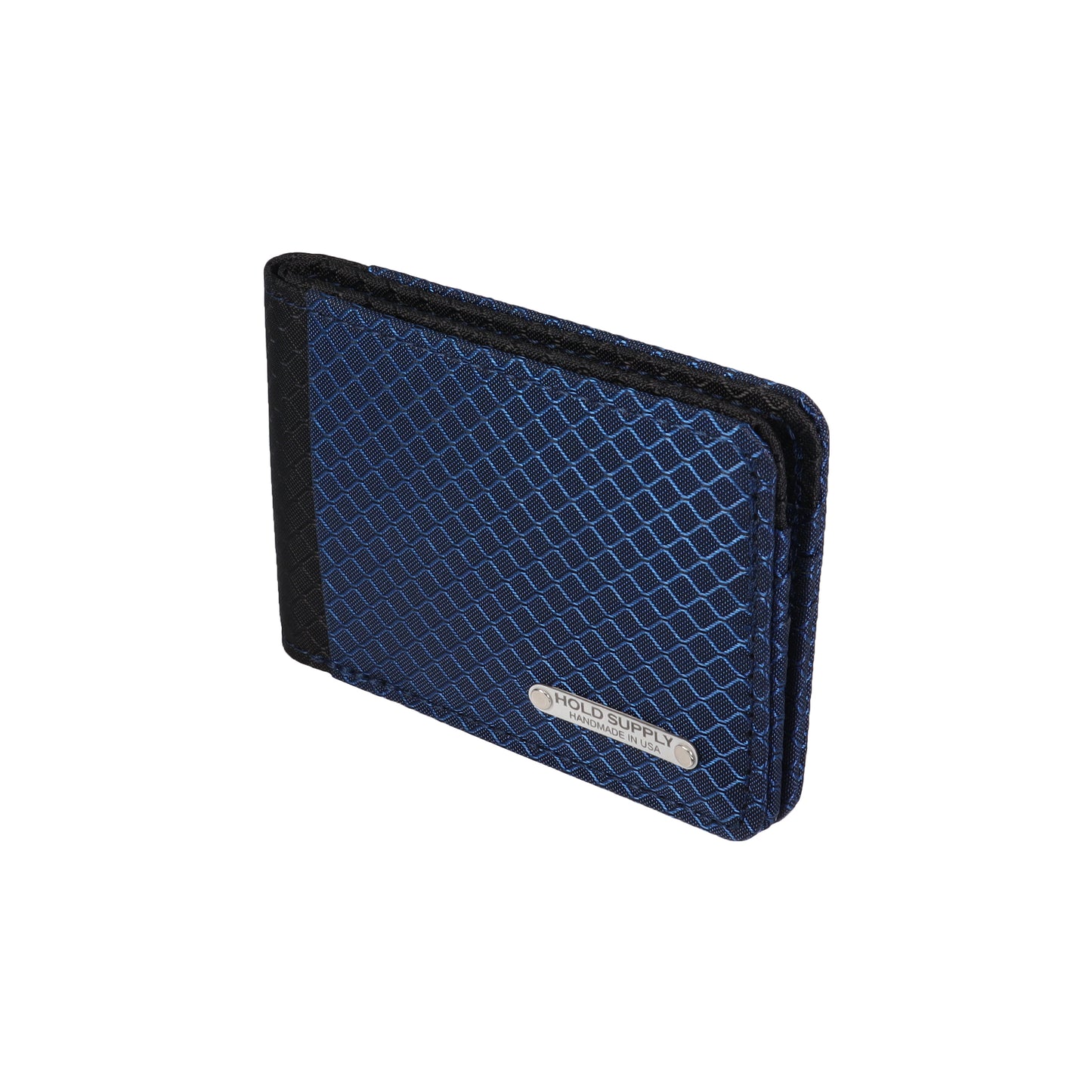 Navy Blue and Black Ripstop Fabric Wallet