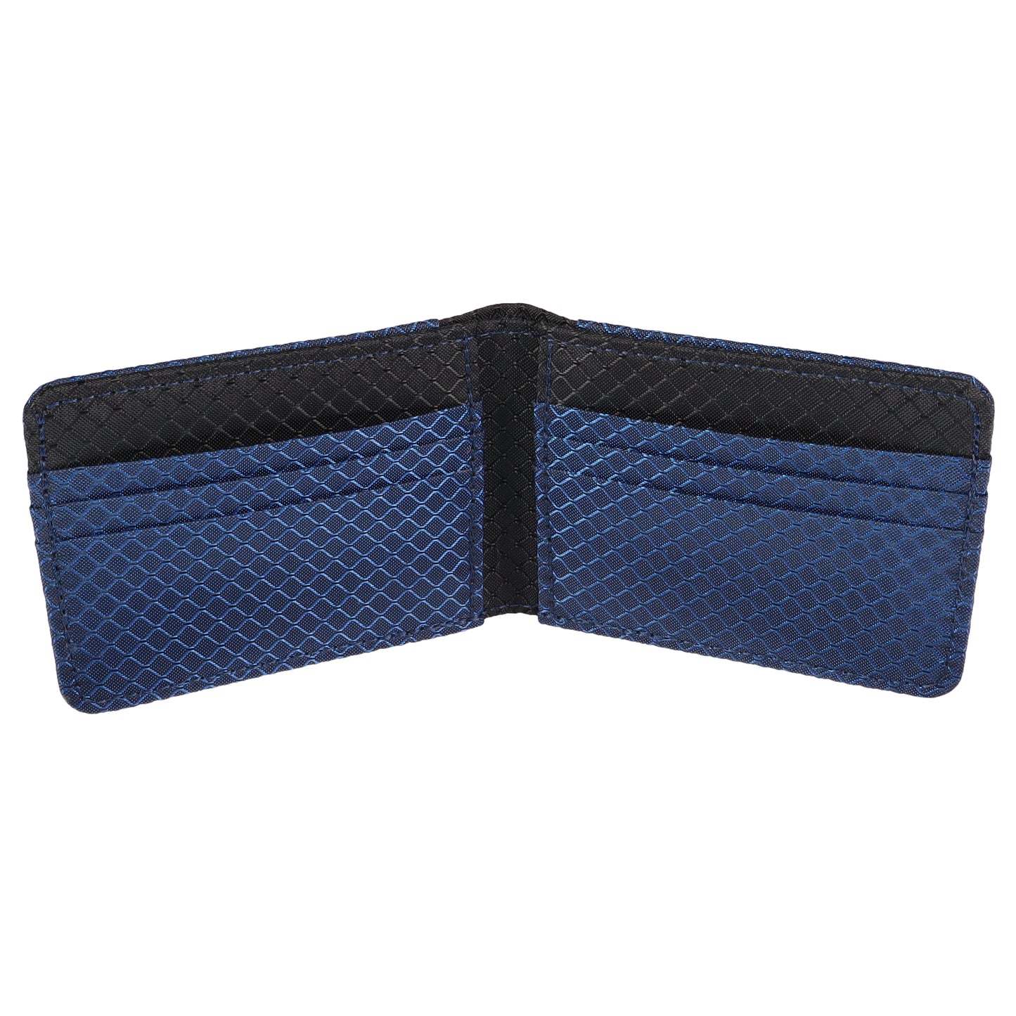 Navy Blue and Black Ripstop Fabric Wallet