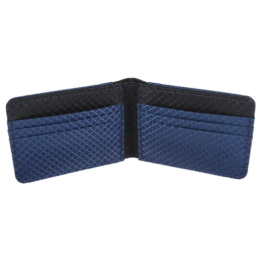 Navy Blue and Black Ripstop Fabric Wallet