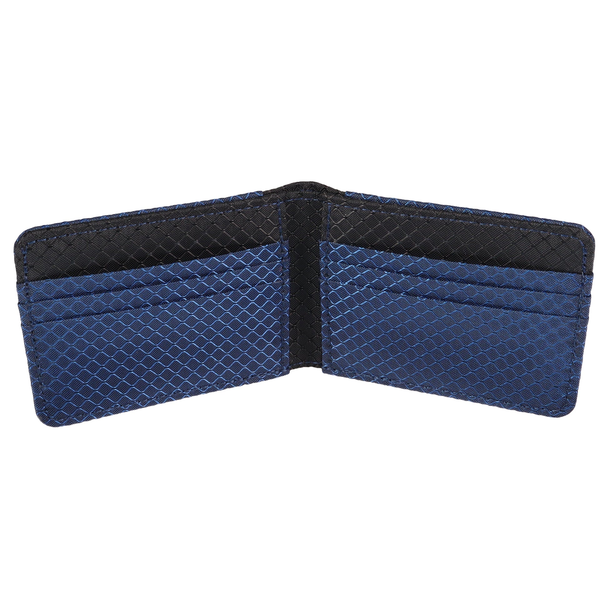 Navy Blue and Black Ripstop Fabric Wallet