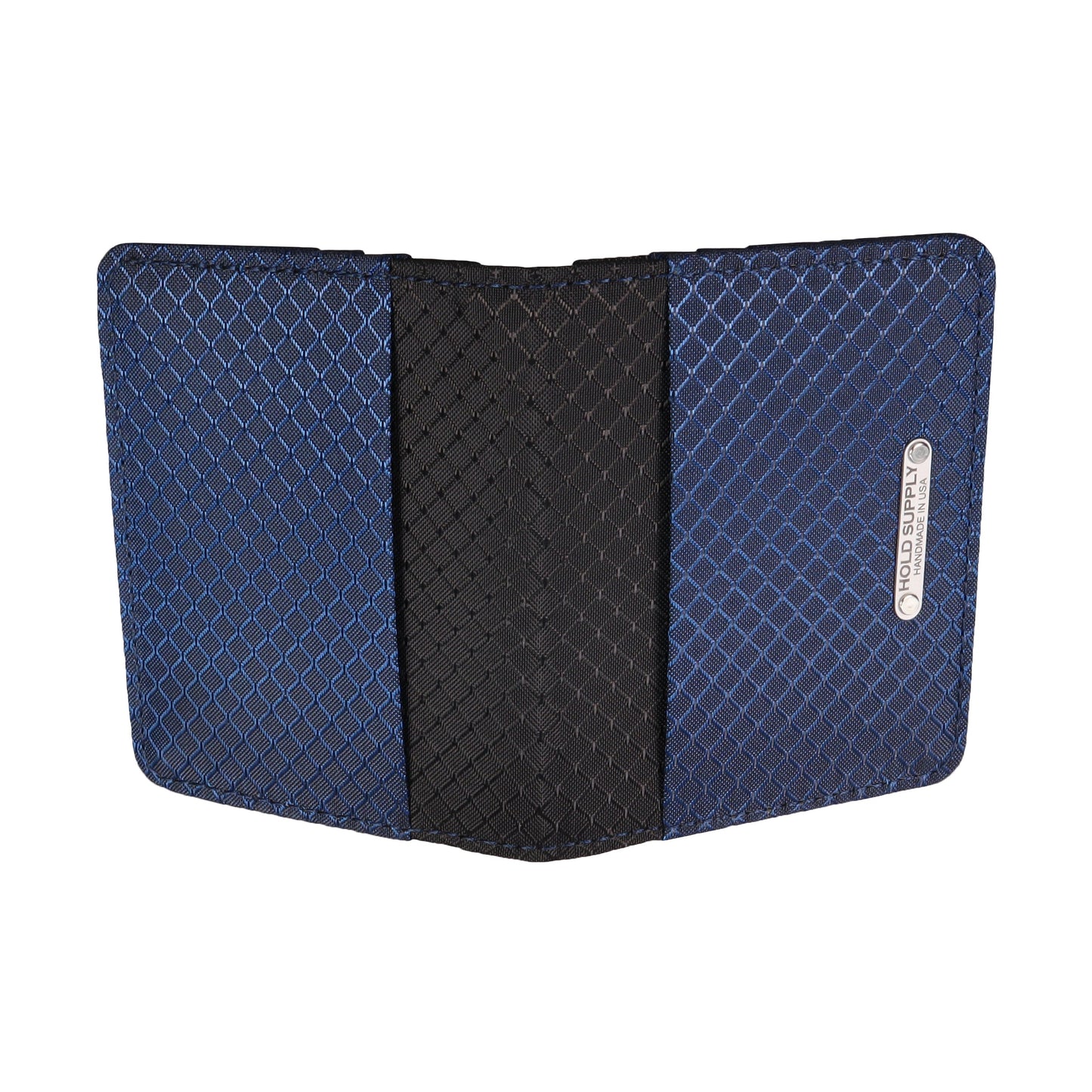 Navy Blue and Black Ripstop Vertical Bifold Wallet