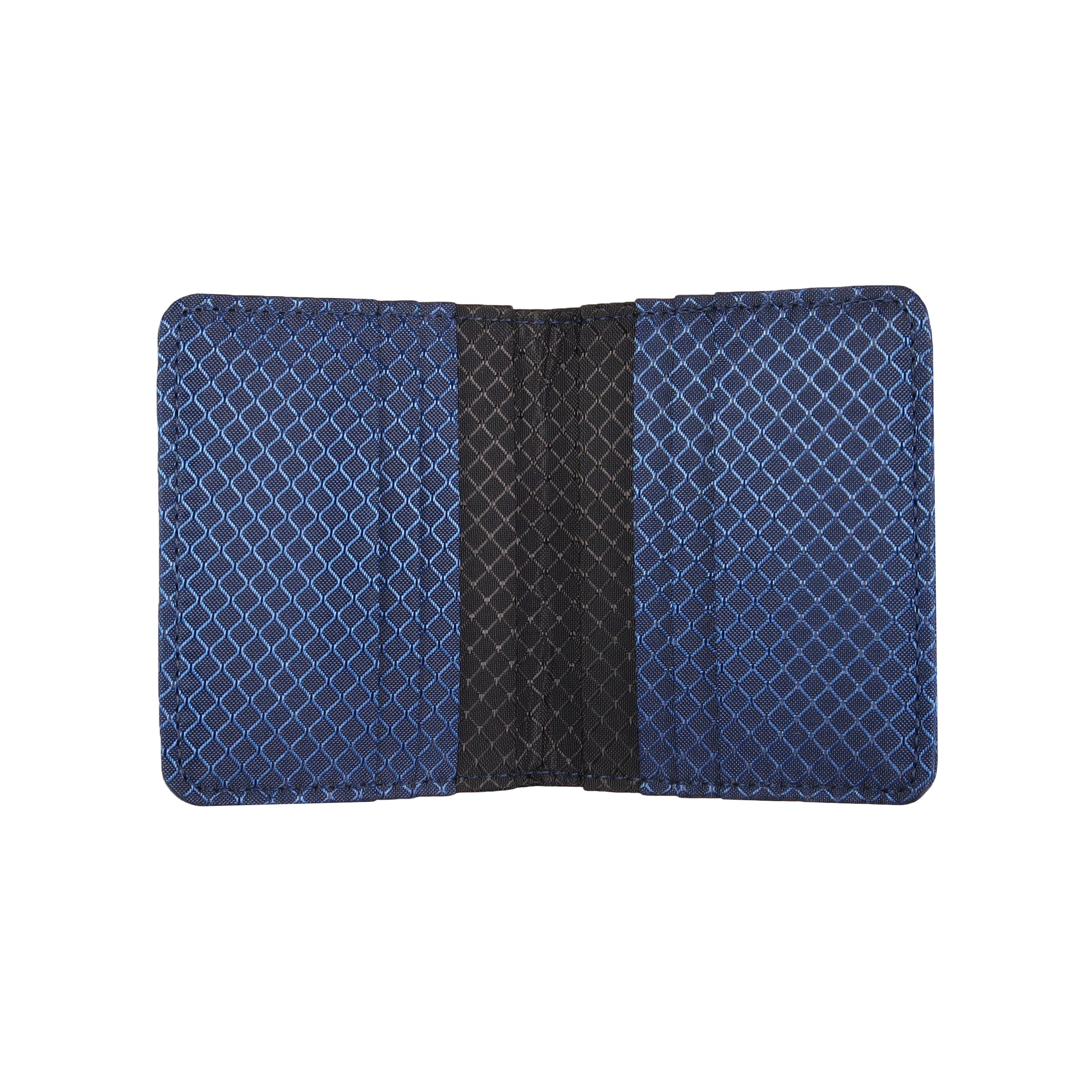 Navy Blue and Black Ripstop Vertical Bifold Wallet