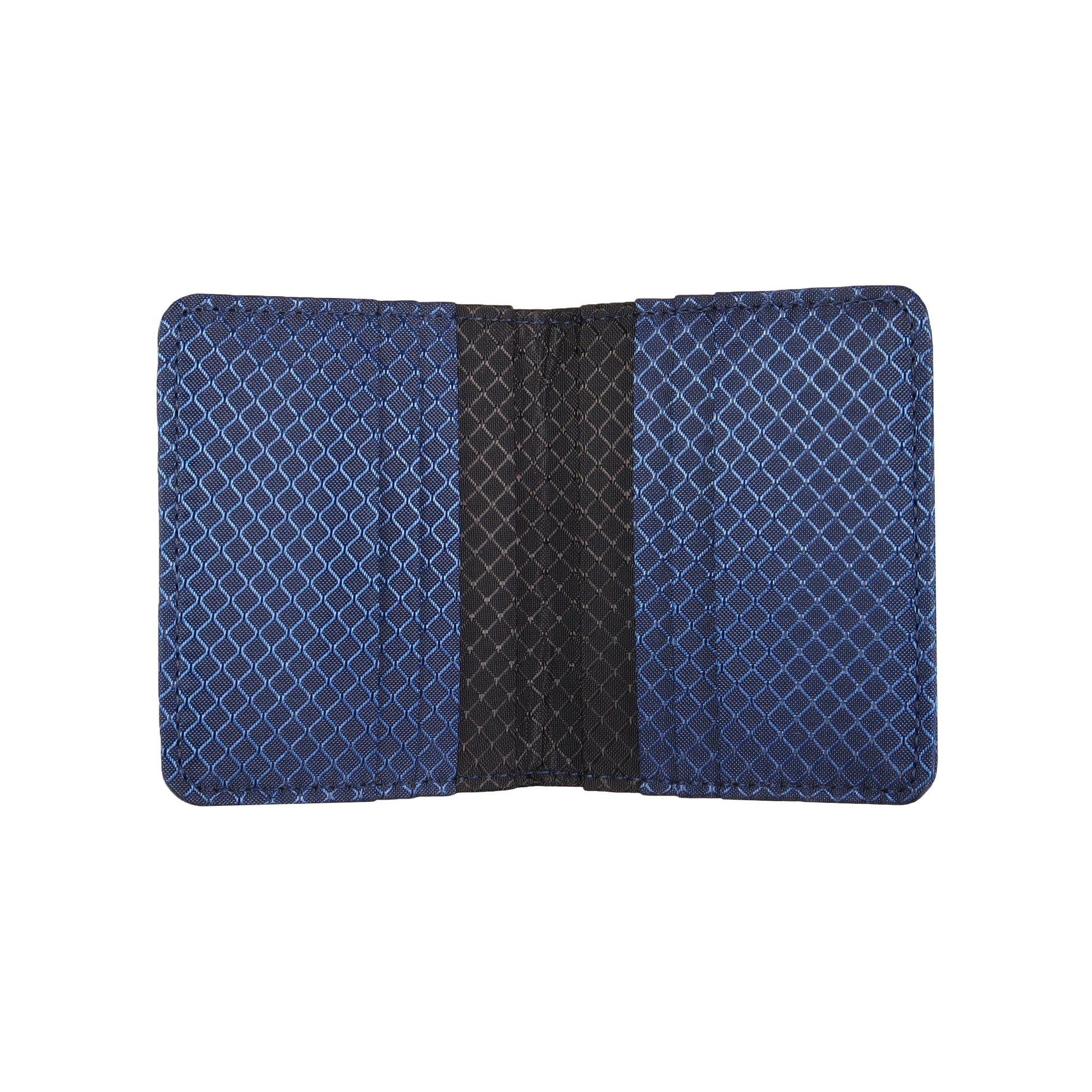 Navy Blue and Black Ripstop Vertical Bifold Wallet