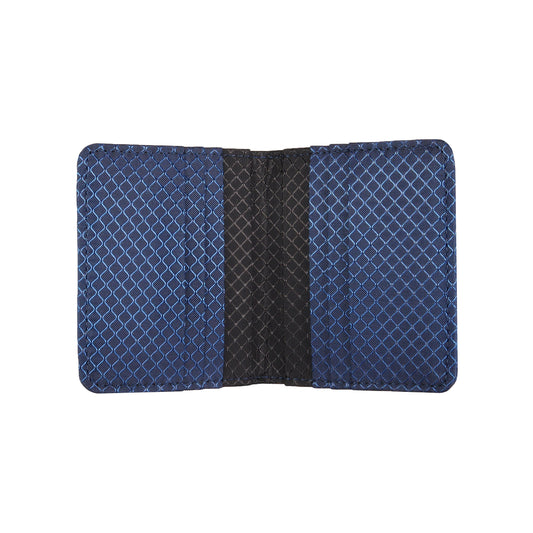 Navy Blue and Black Ripstop Vertical Bifold Wallet