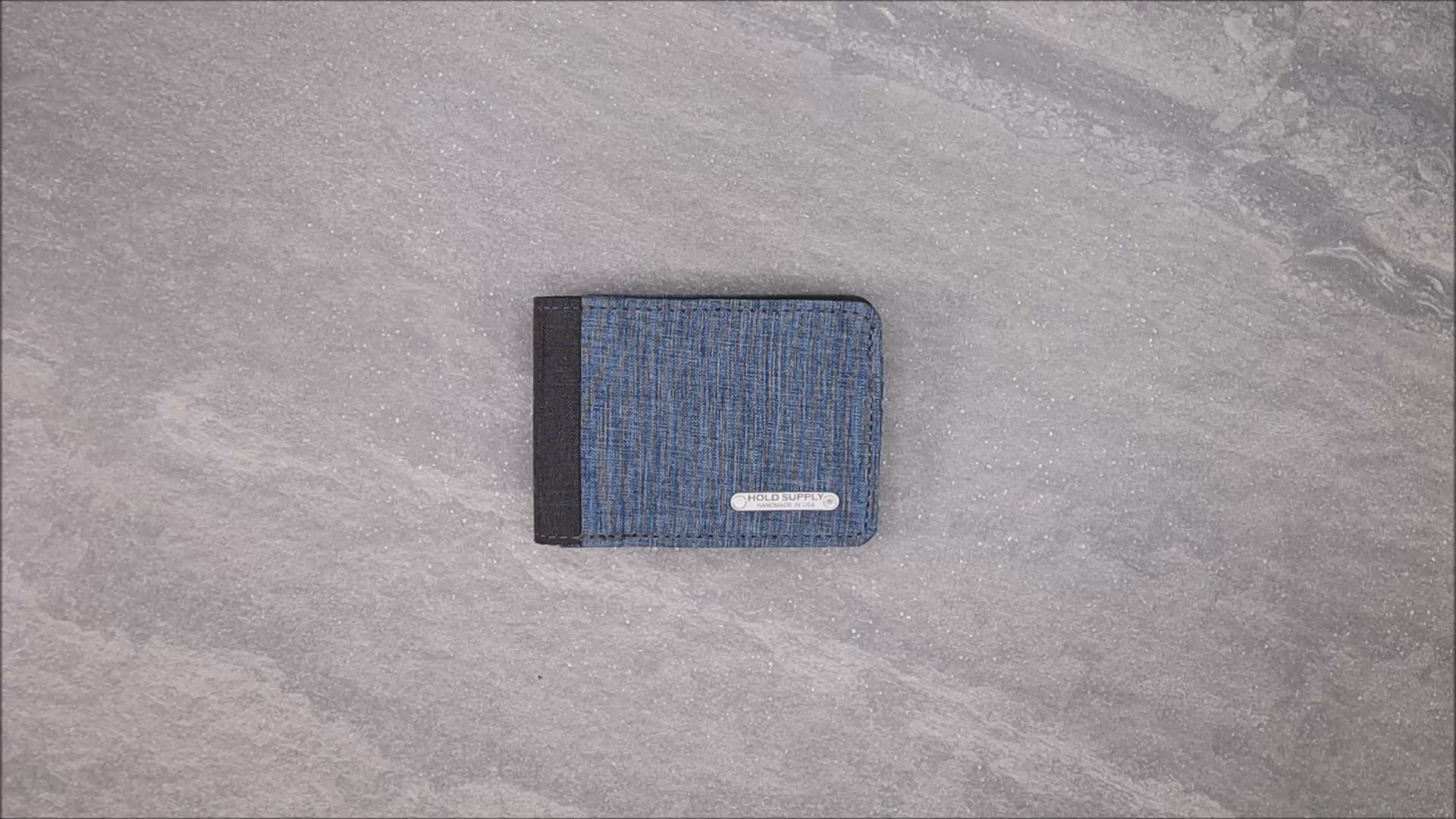Blue and Gray Fabric Bifold Wallet
