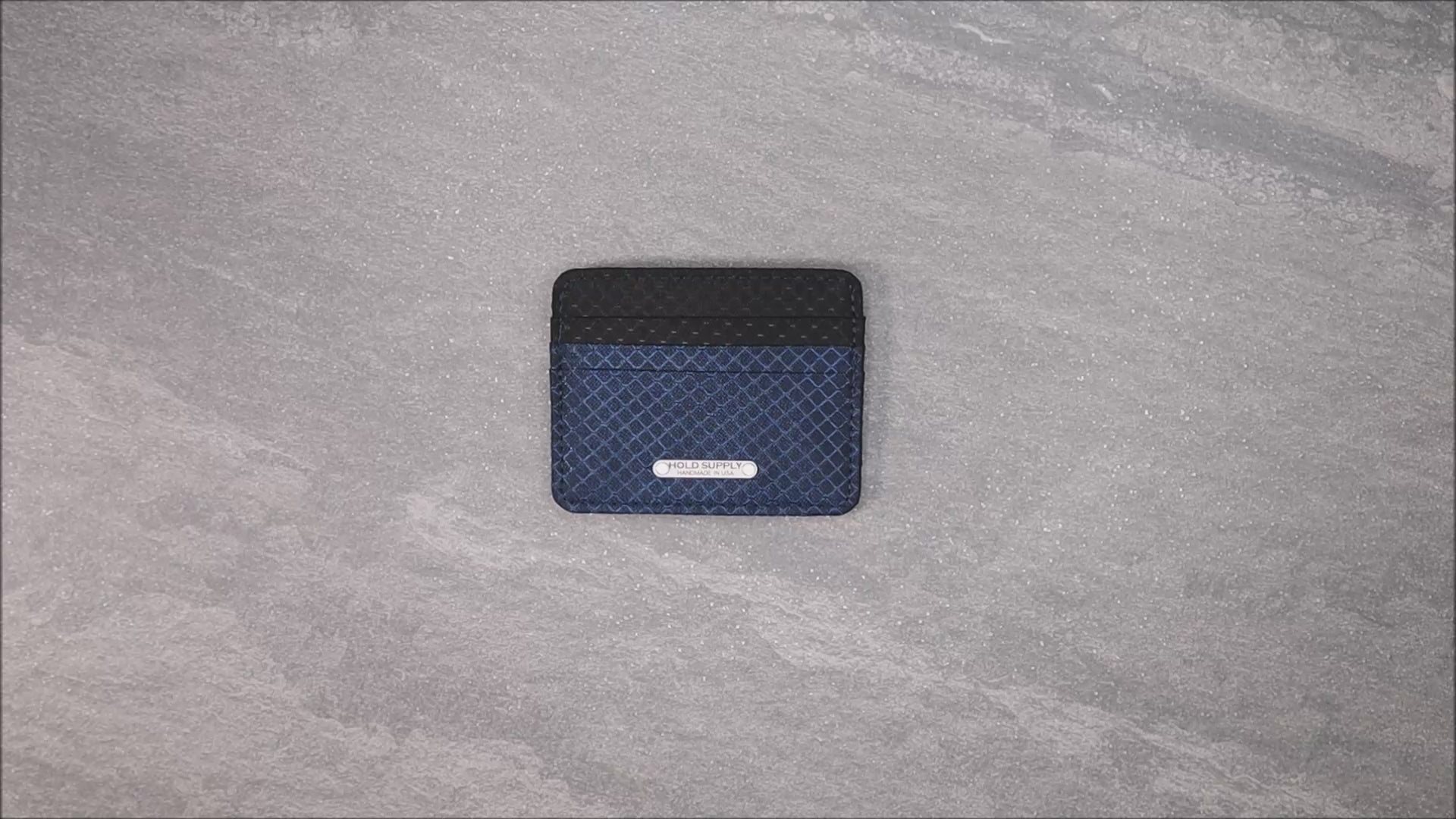 Navy Blue and Black Ripstop Card Holder Wallet