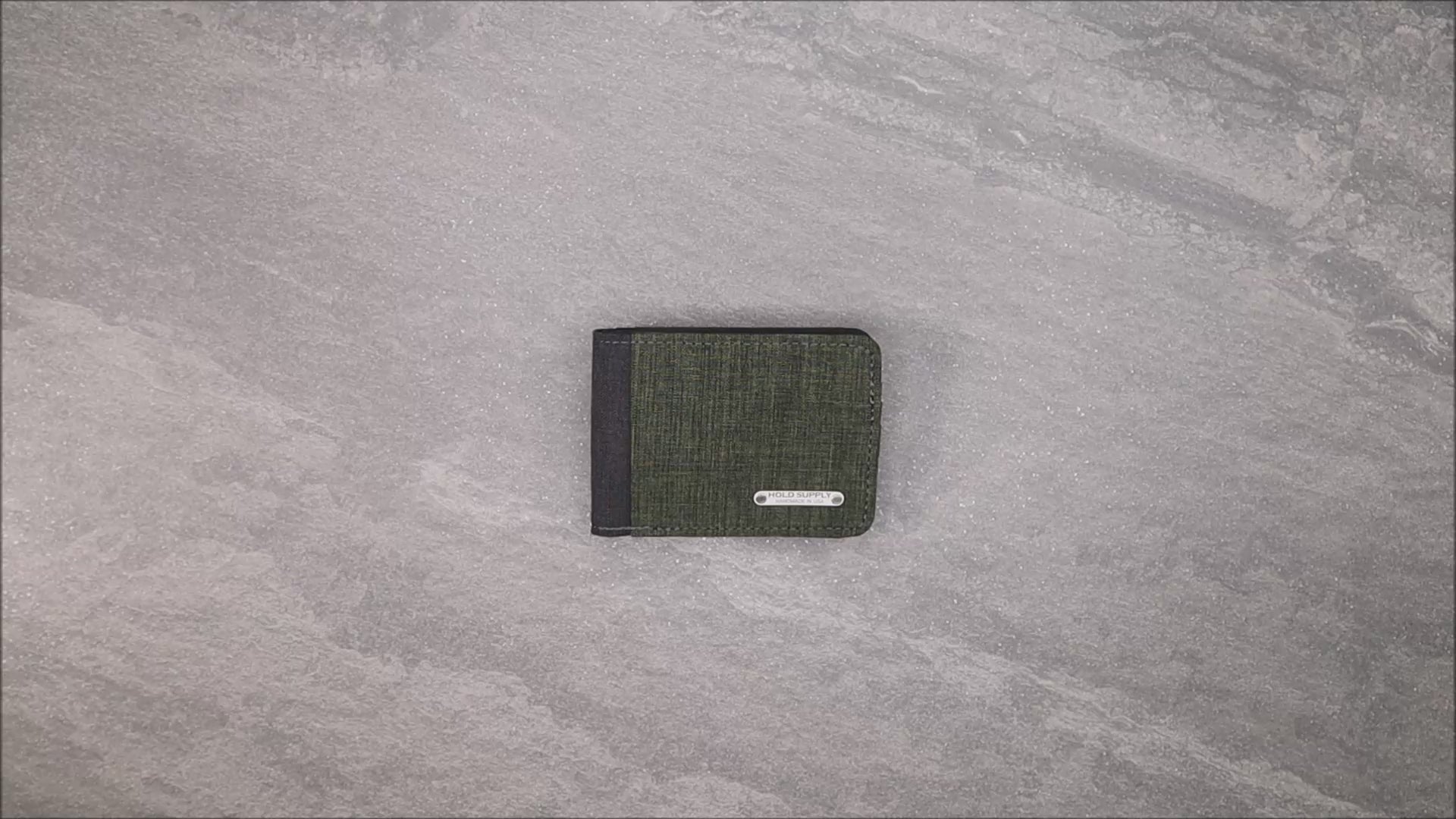 Green and Gray Fabric Bifold Wallet