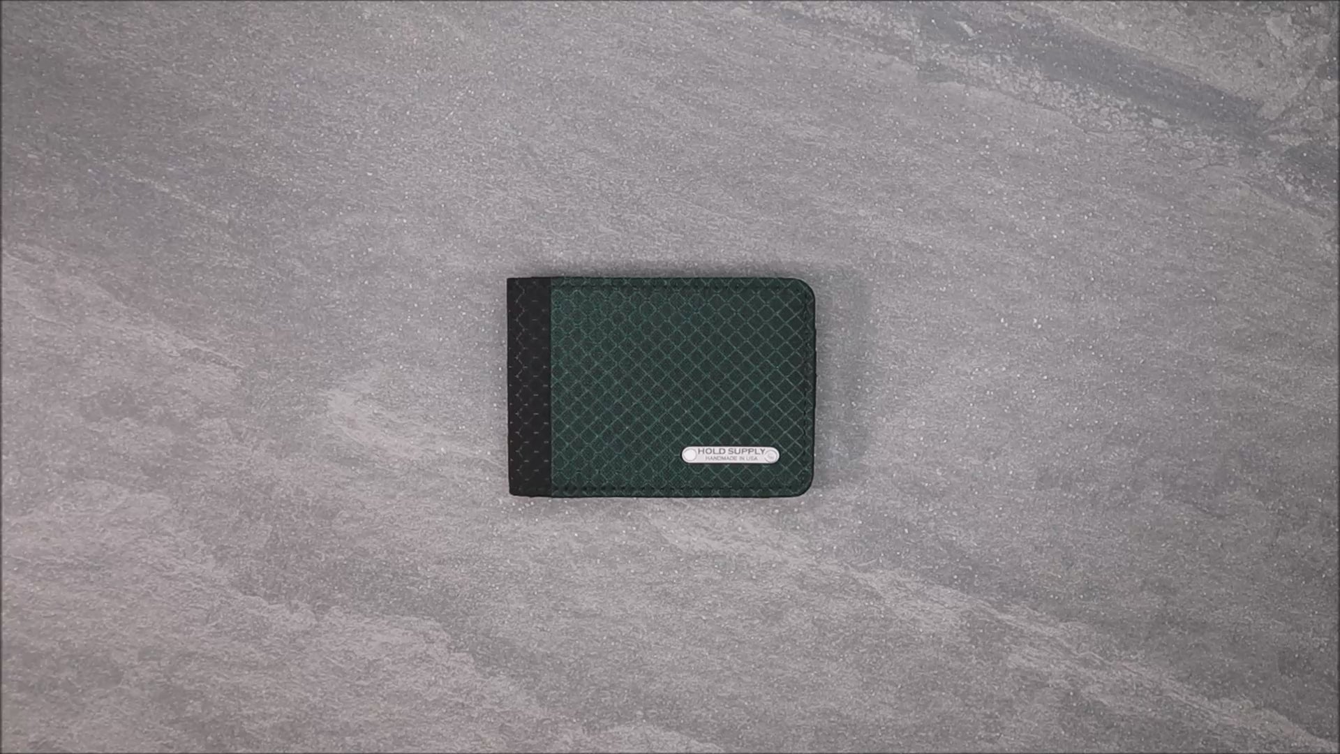 Green and Black Ripstop Fabric Wallet
