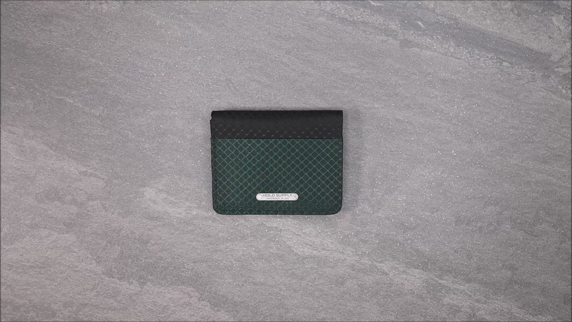 Green and Black Ripstop Vertical Bifold Wallet