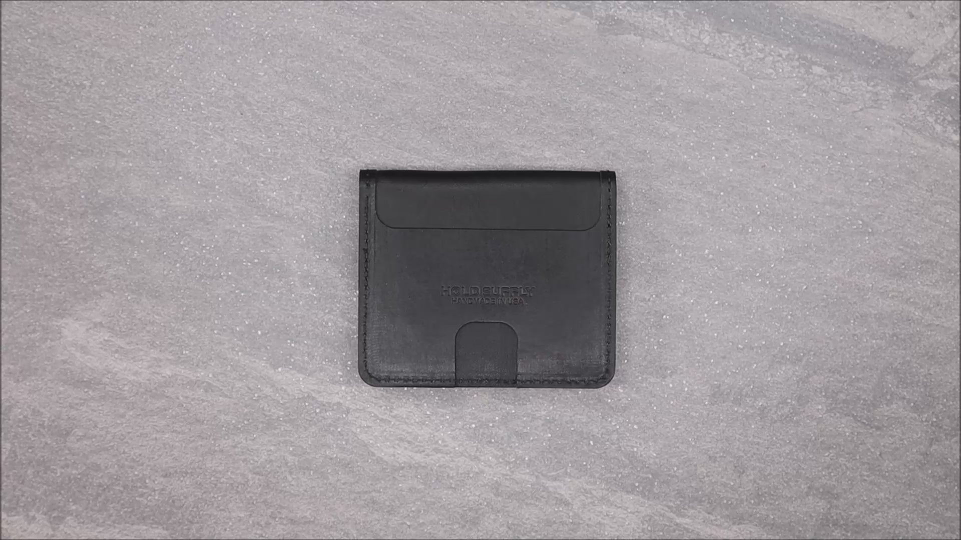 Black Leather Vertical Bifold Wallet