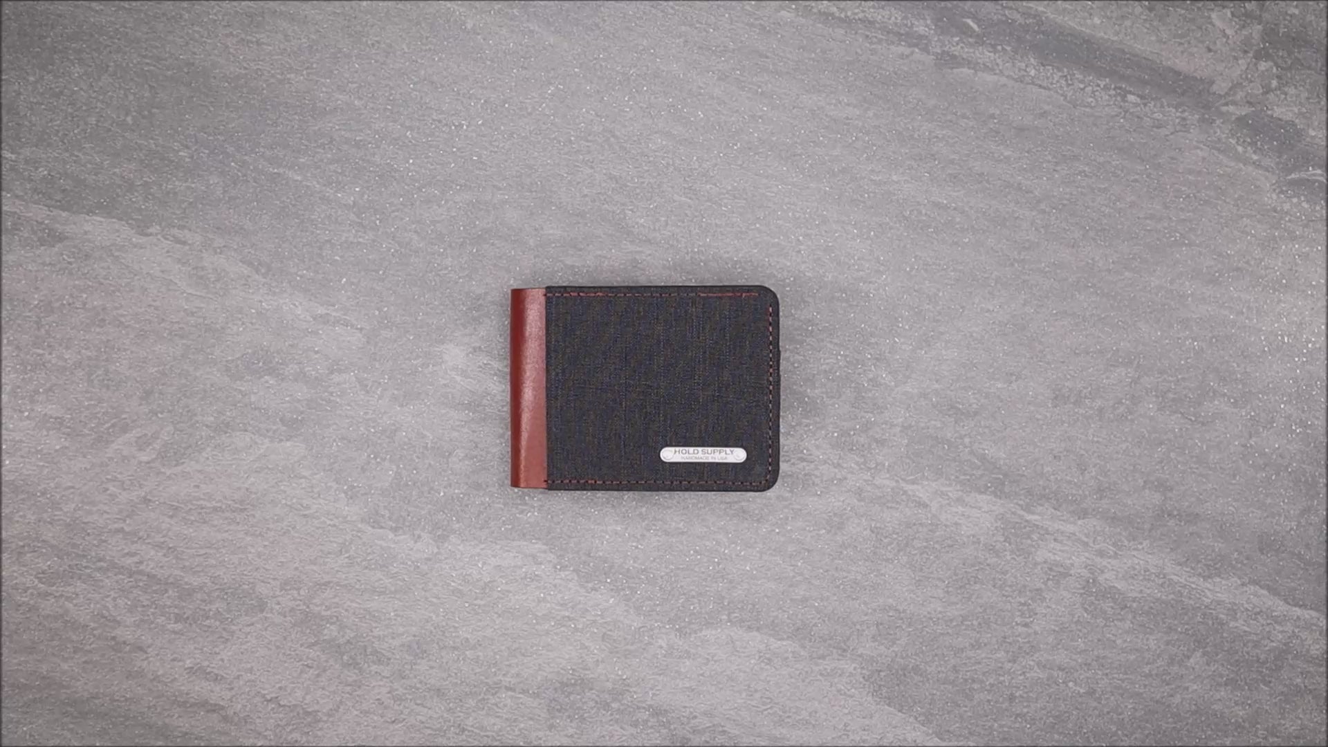 Gray & Brown Leather and Canvas Men's Bifold Wallet