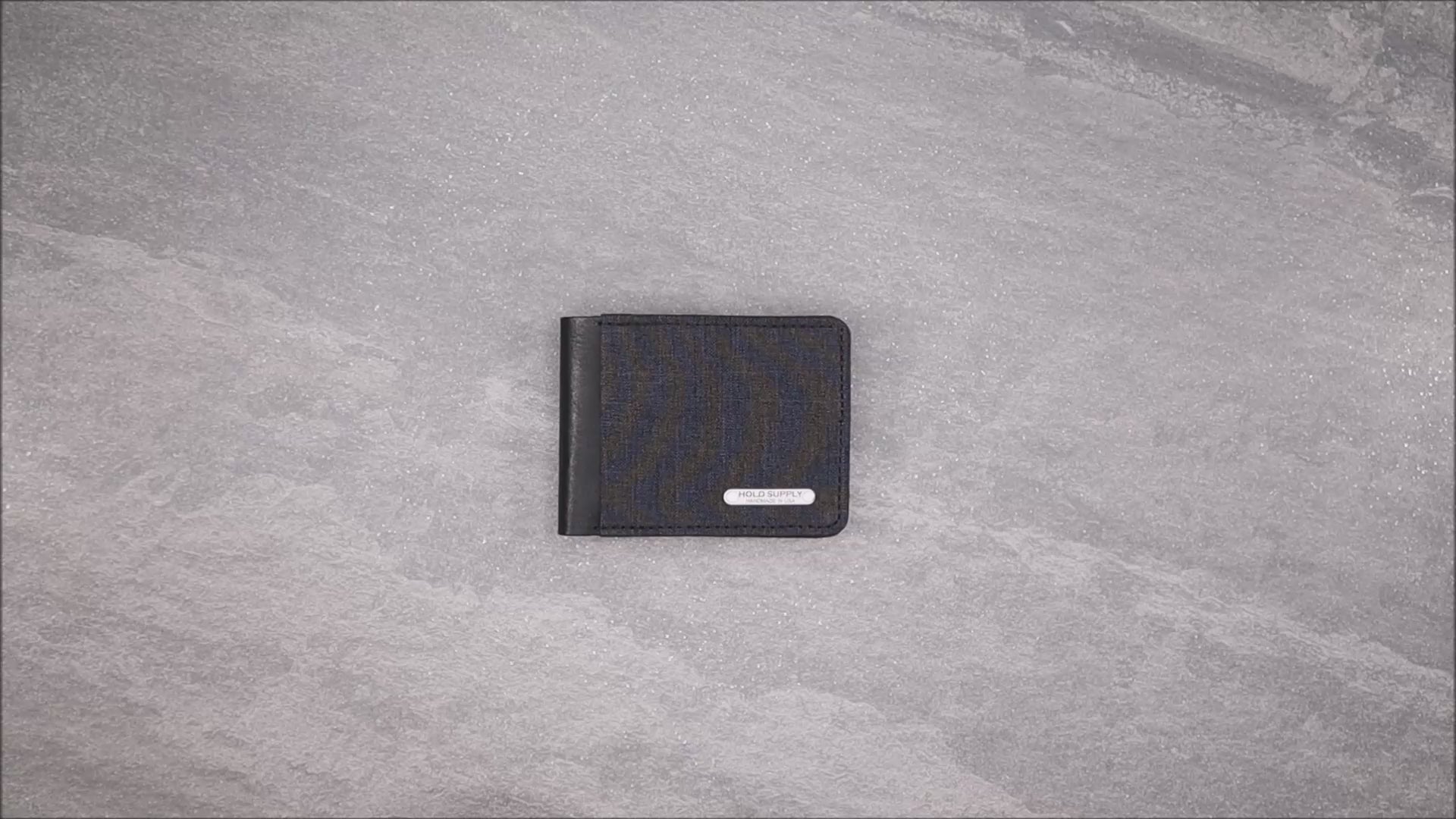 Gray & Black Leather and Canvas Men's Bifold Wallet