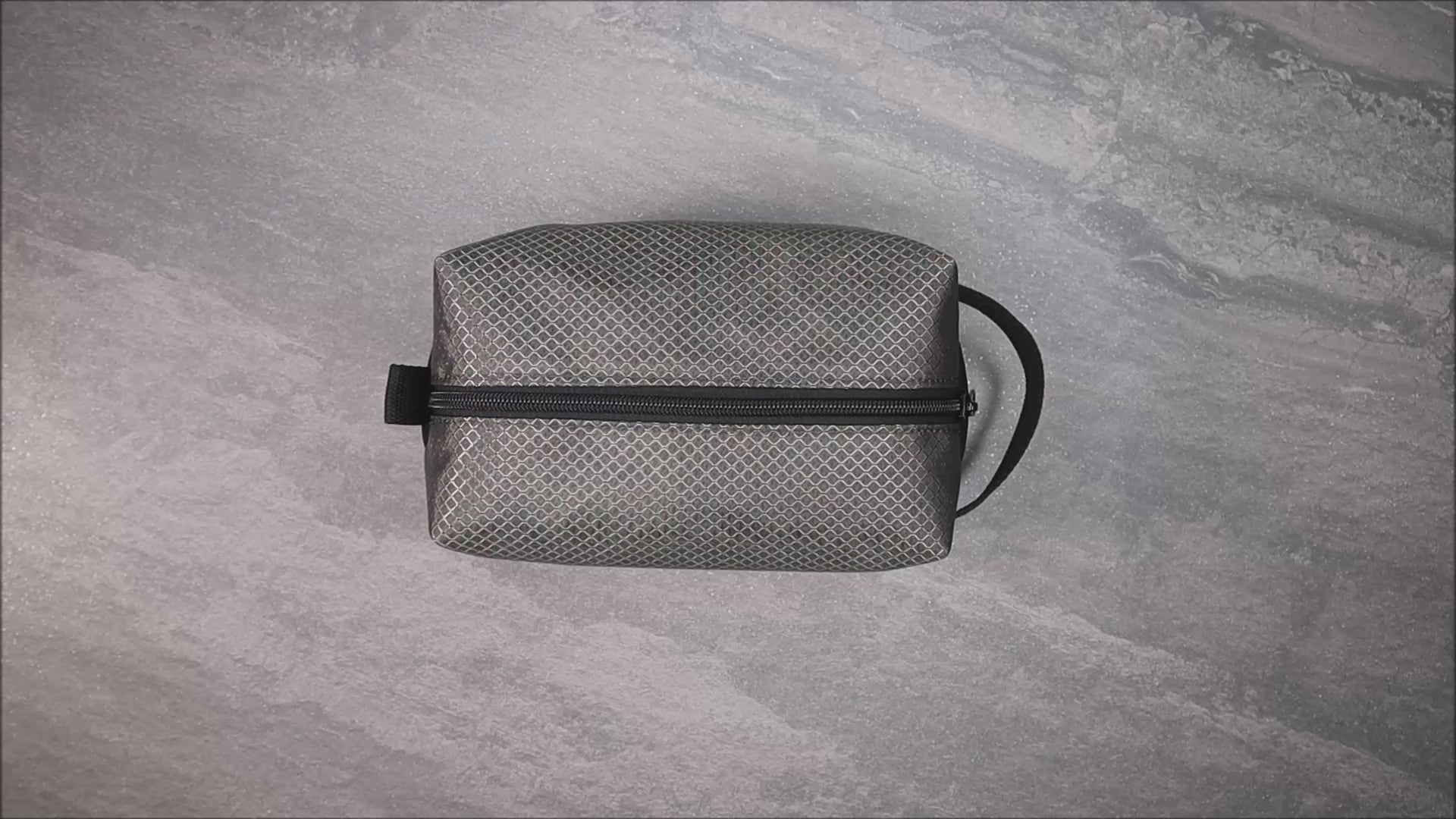 Gray and Black Ripstop and Canvas Toiletry Bag