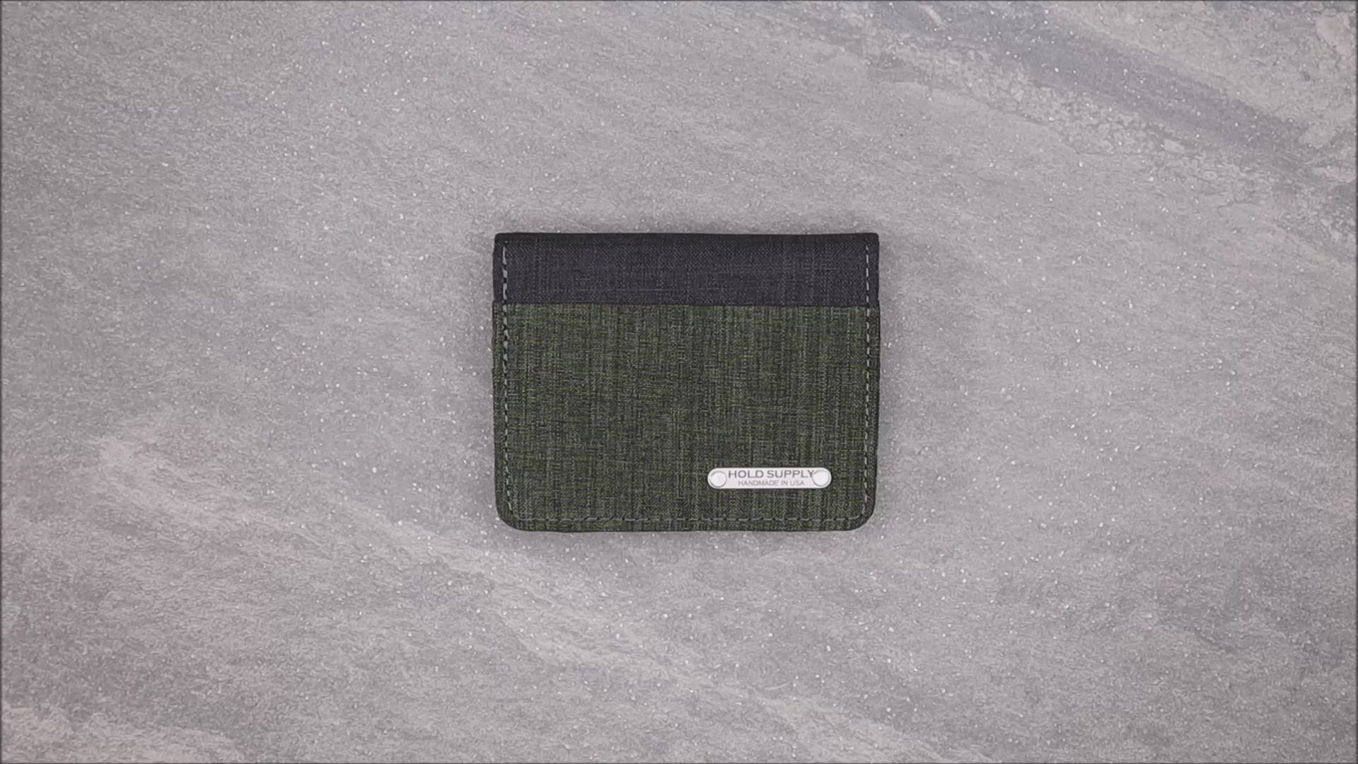 Green and Gray Vertical Bifold Wallet