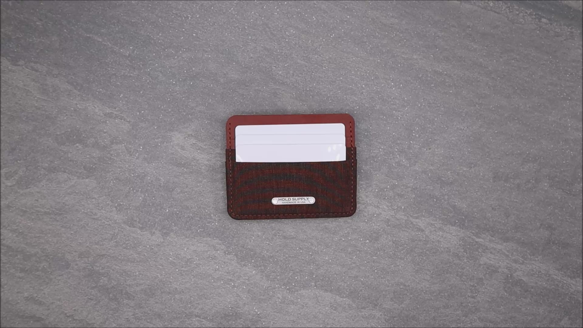Brown & Brown Leather & Canvas Card Holder