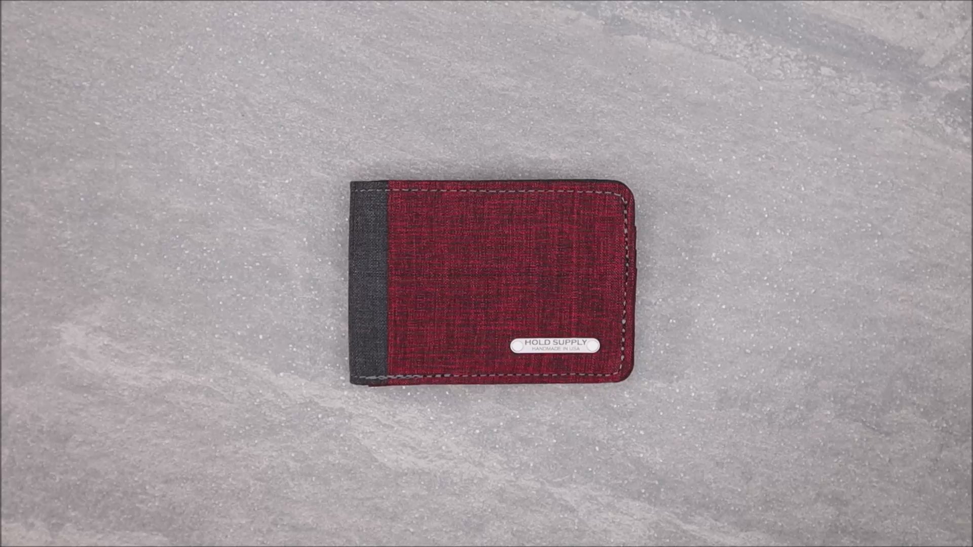 Red and Gray Fabric Bifold Wallet